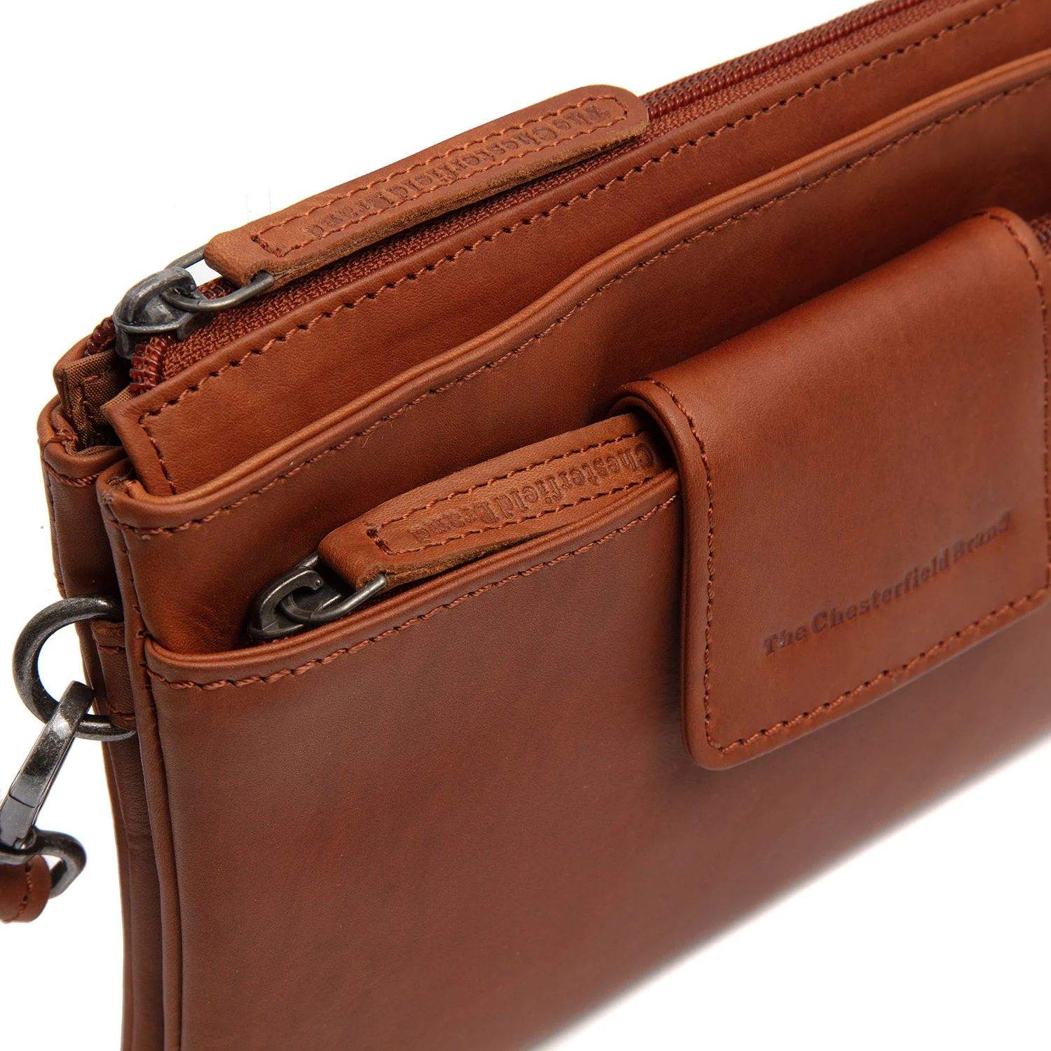 Leather Shoulder Bag Cognac Thompson - Image 3