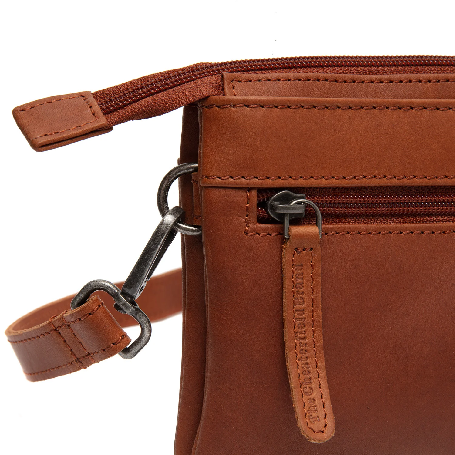 Leather Shoulder Bag Cognac Thompson - Image 6
