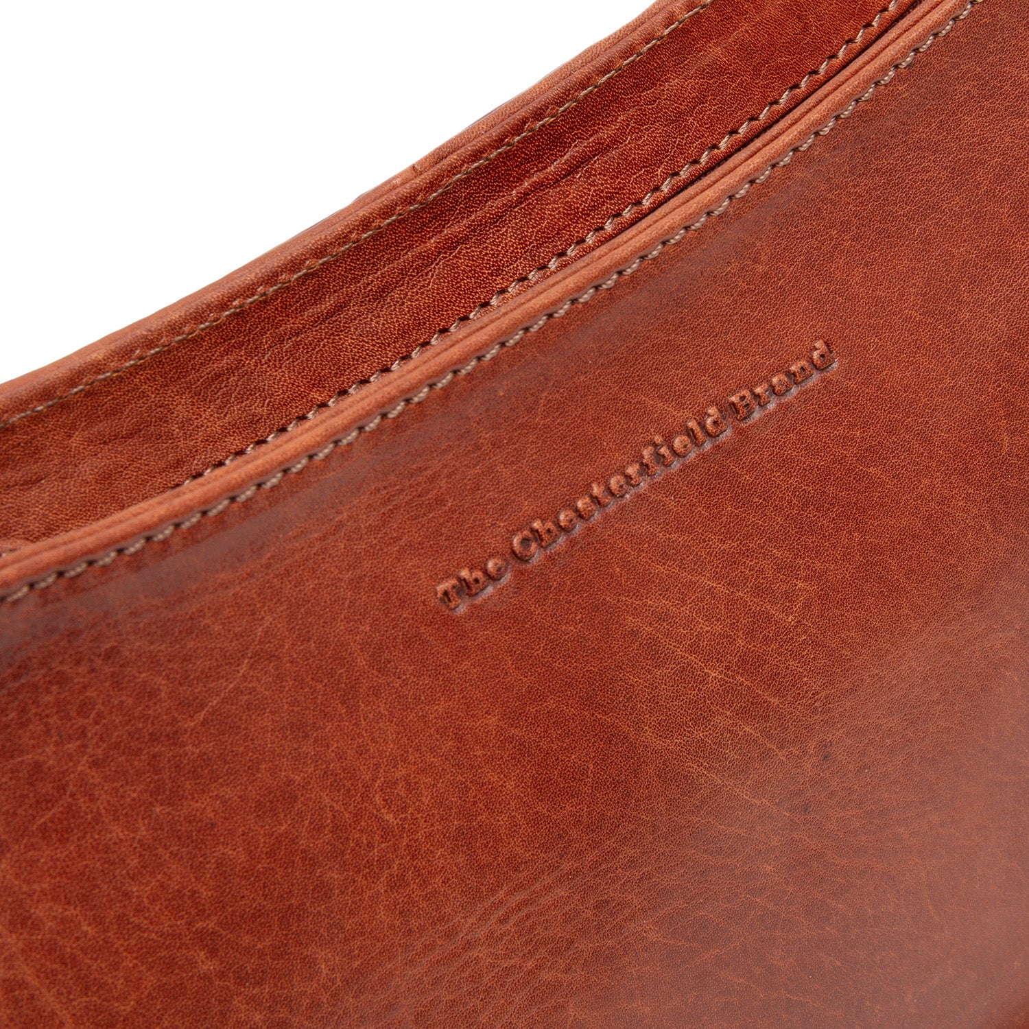 Leather Shoulder Bag Cognac Valentano - Image 4
