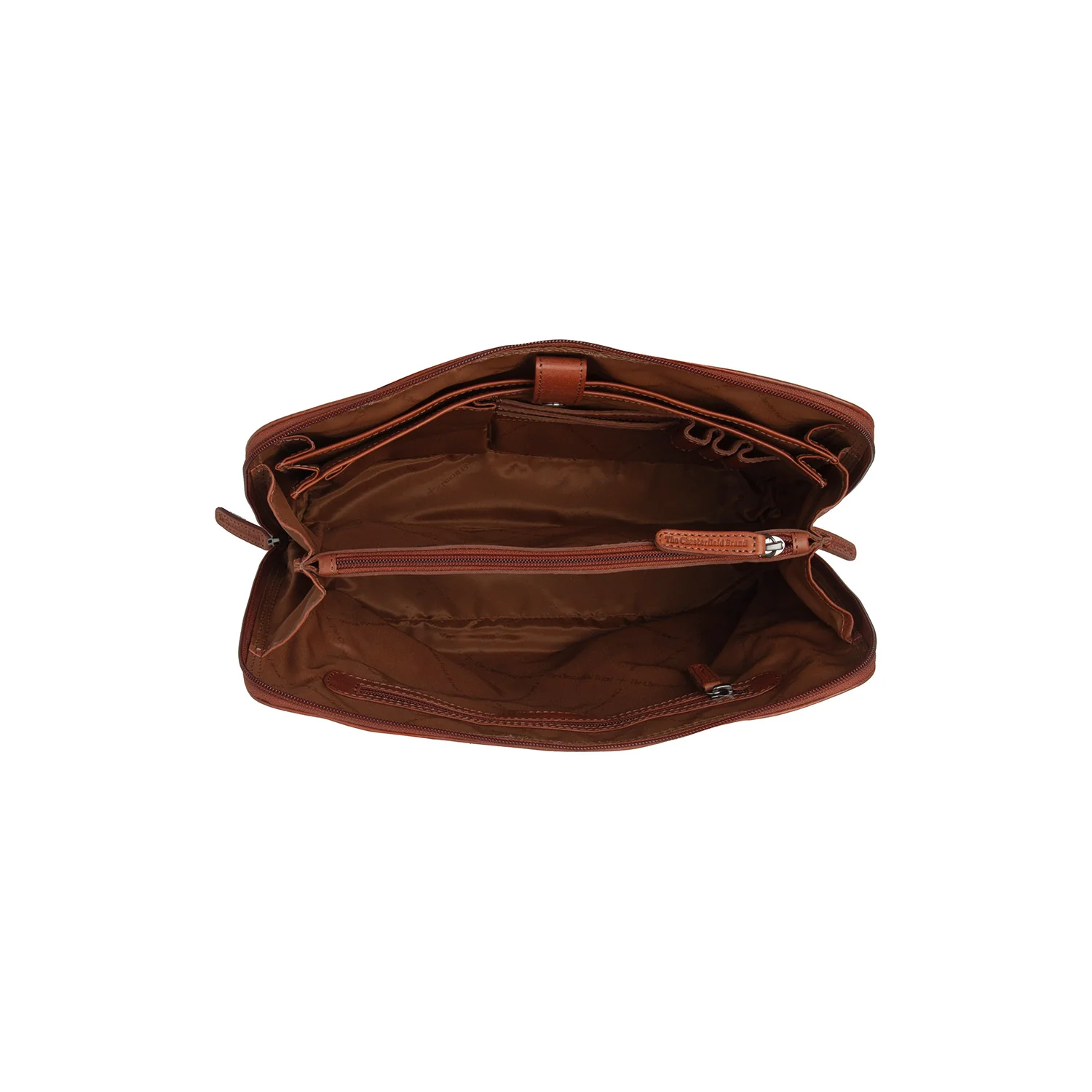 Leather Shoulder Bag Cognac Viamonte - Image 6