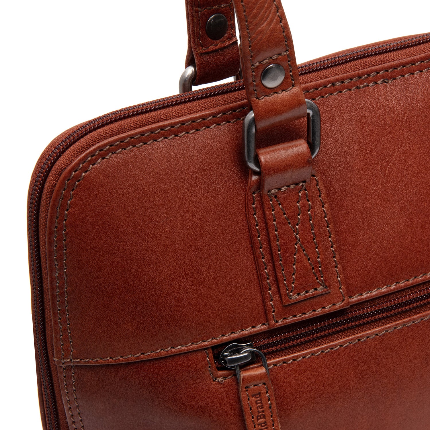 Leather Shoulder Bag Cognac Viamonte - Image 7