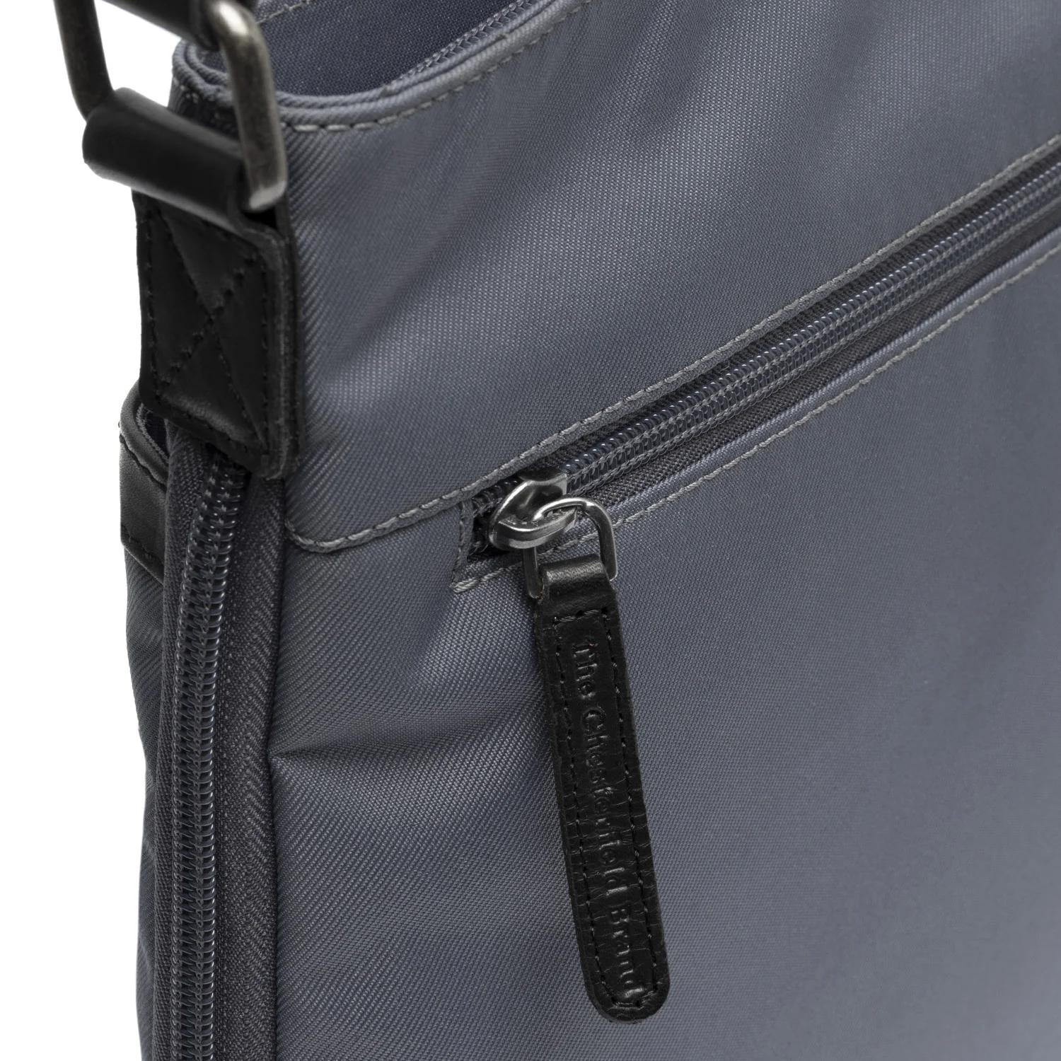 Leather Shoulder Bag Light Grey Malmo - Image 5