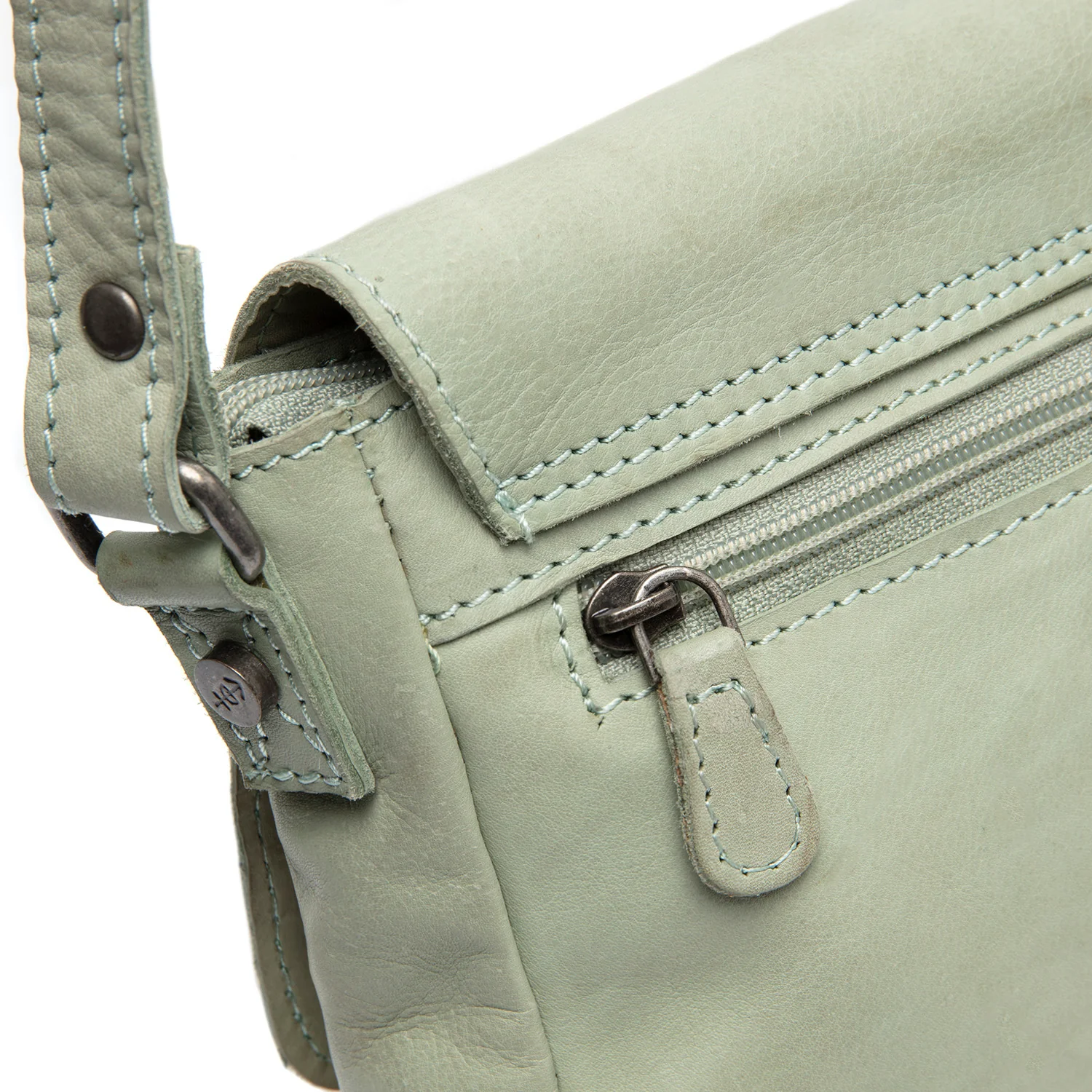 Leather Shoulder Bag Ocean Green Ann - Image 7