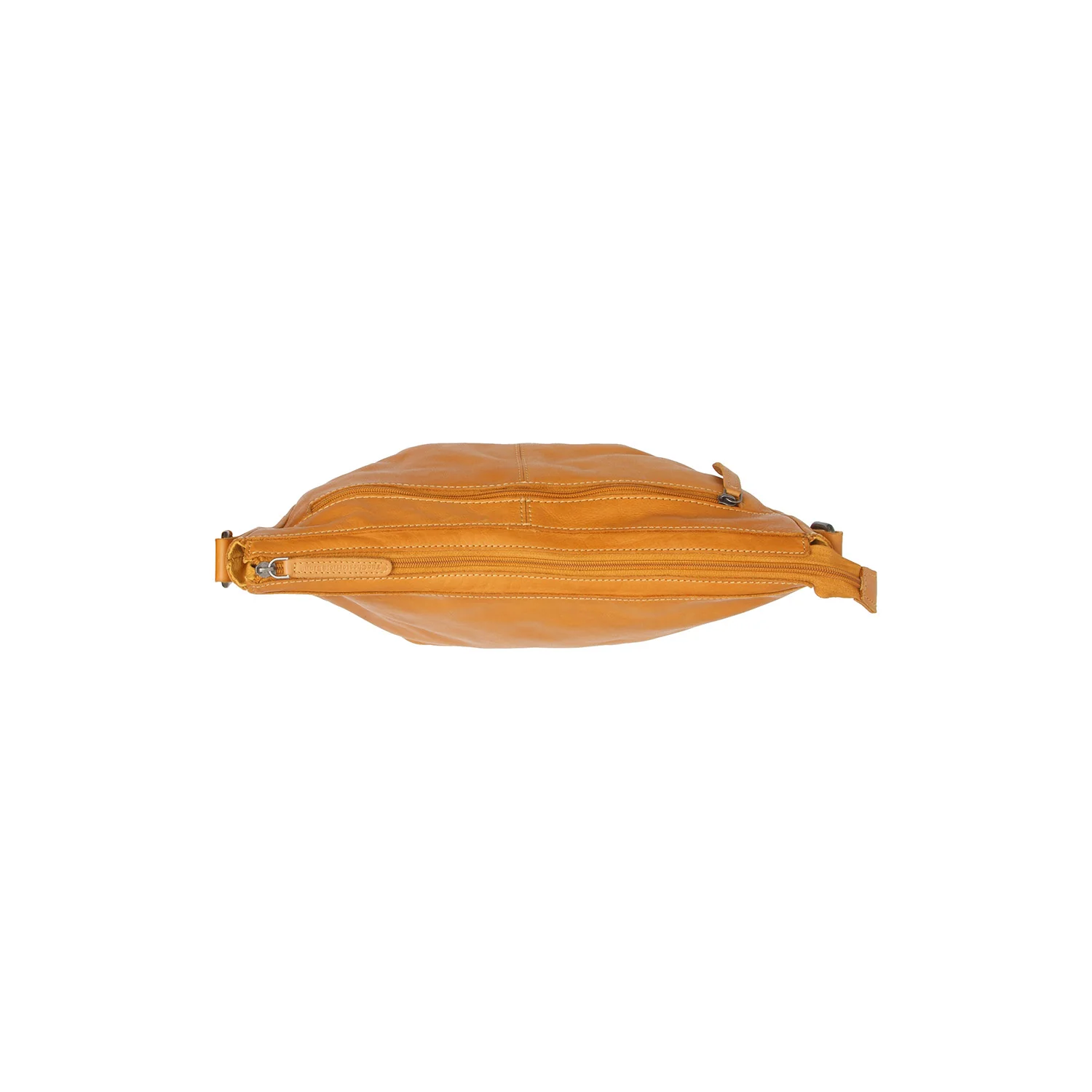 Leather Shoulder Bag Ocher Yellow Clarita - Image 3