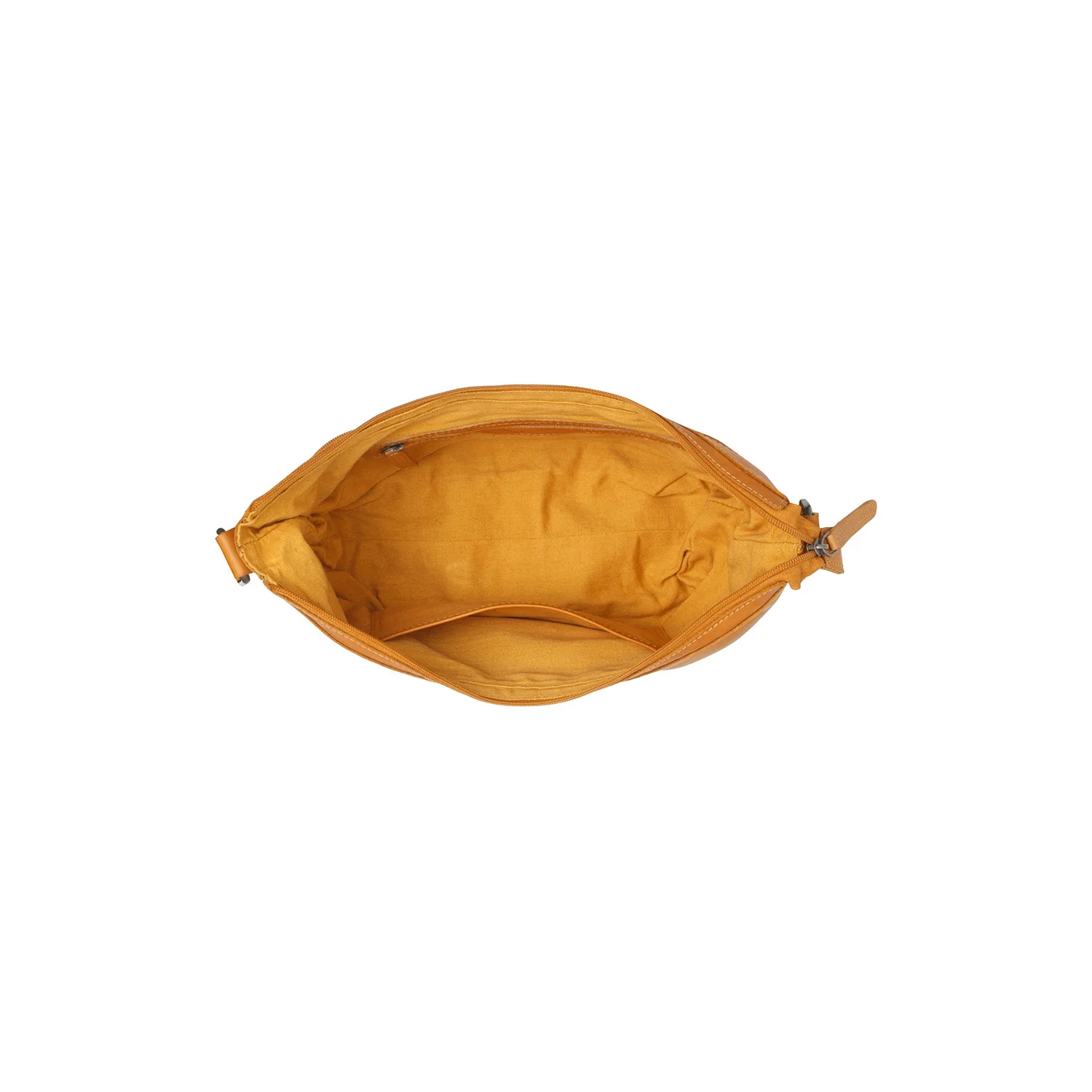 Leather Shoulder Bag Ocher Yellow Clarita - Image 4
