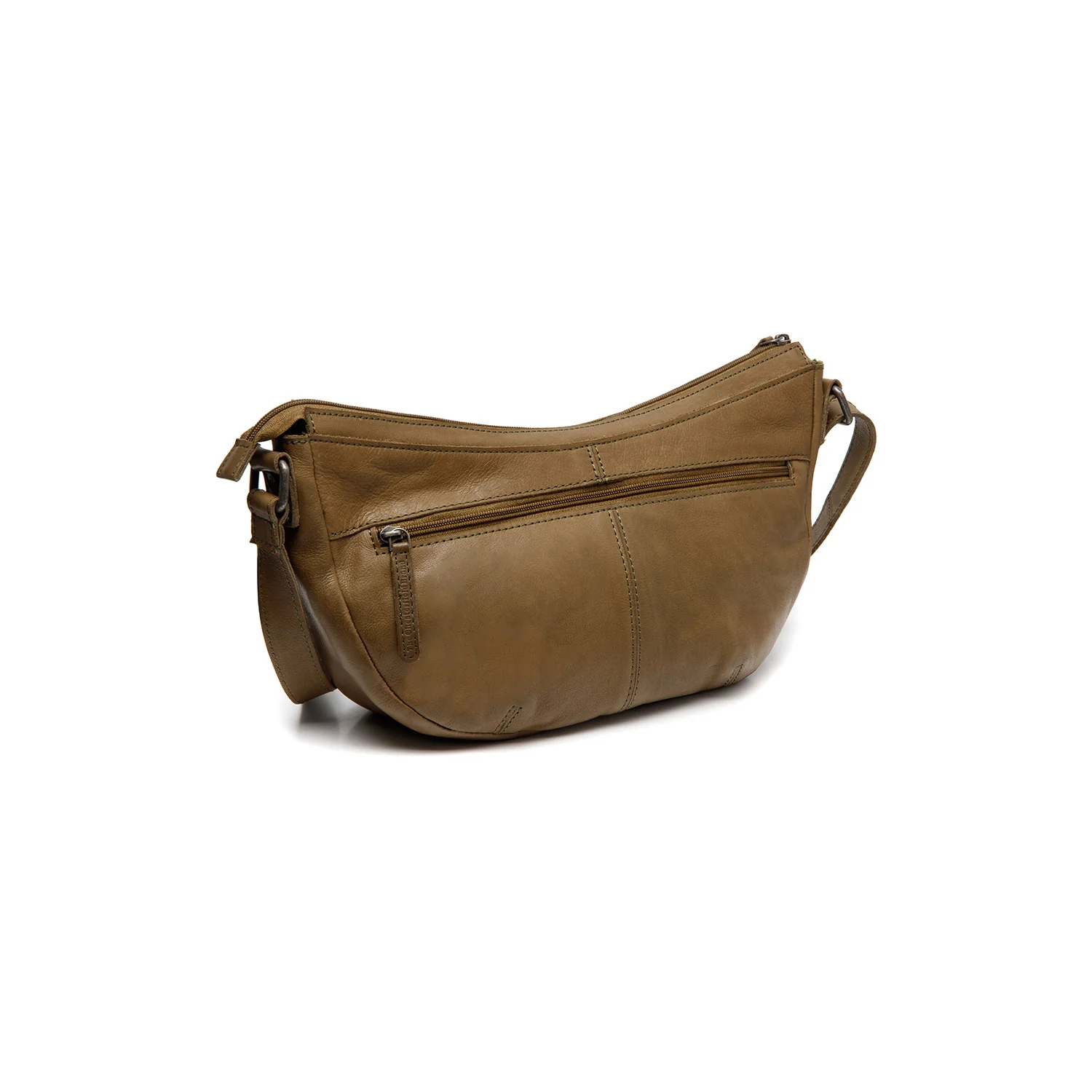 Leather Shoulder Bag Olive Green Clarita - Image 8