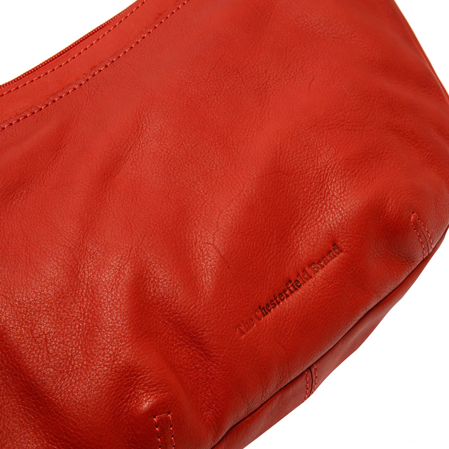 Leather Shoulder Bag Red Clarita - Image 3