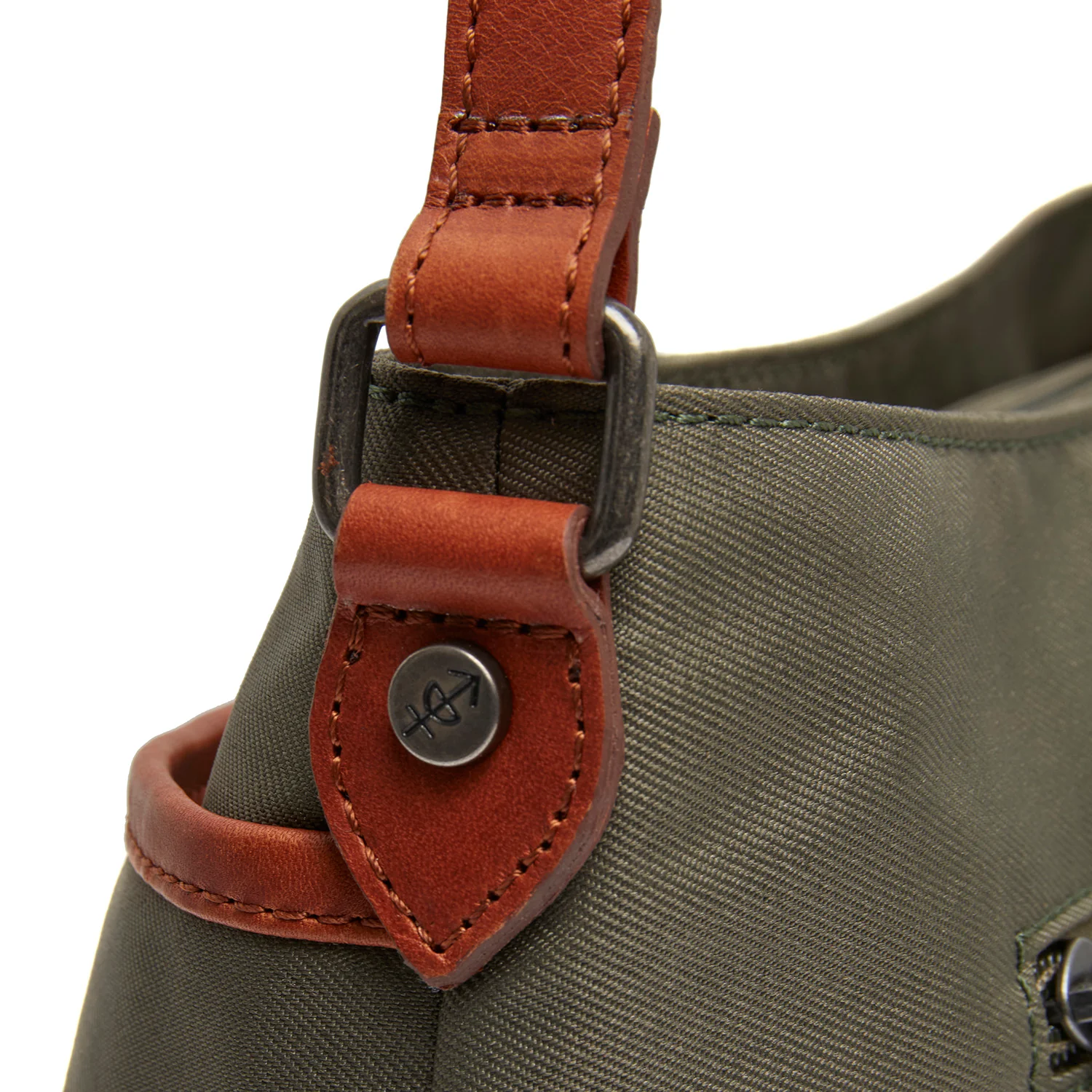 Leather Shoulder Bag Steel Green Nevon - Image 2