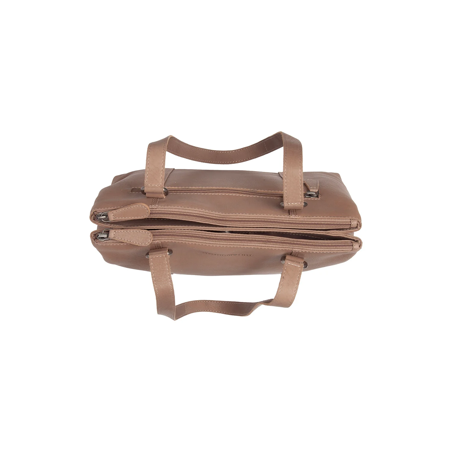 Leather Shoulder Bag Taupe Marvos - Image 6