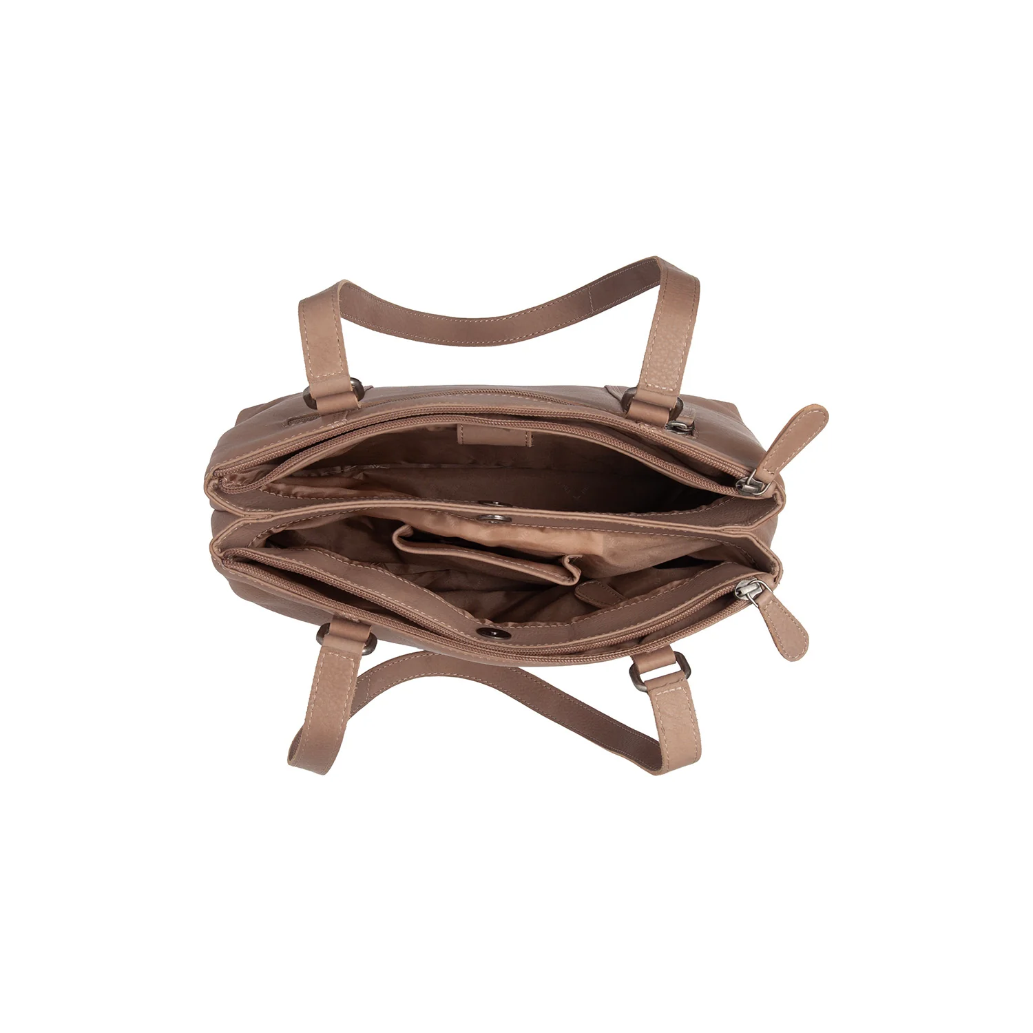Leather Shoulder Bag Taupe Marvos - Image 7