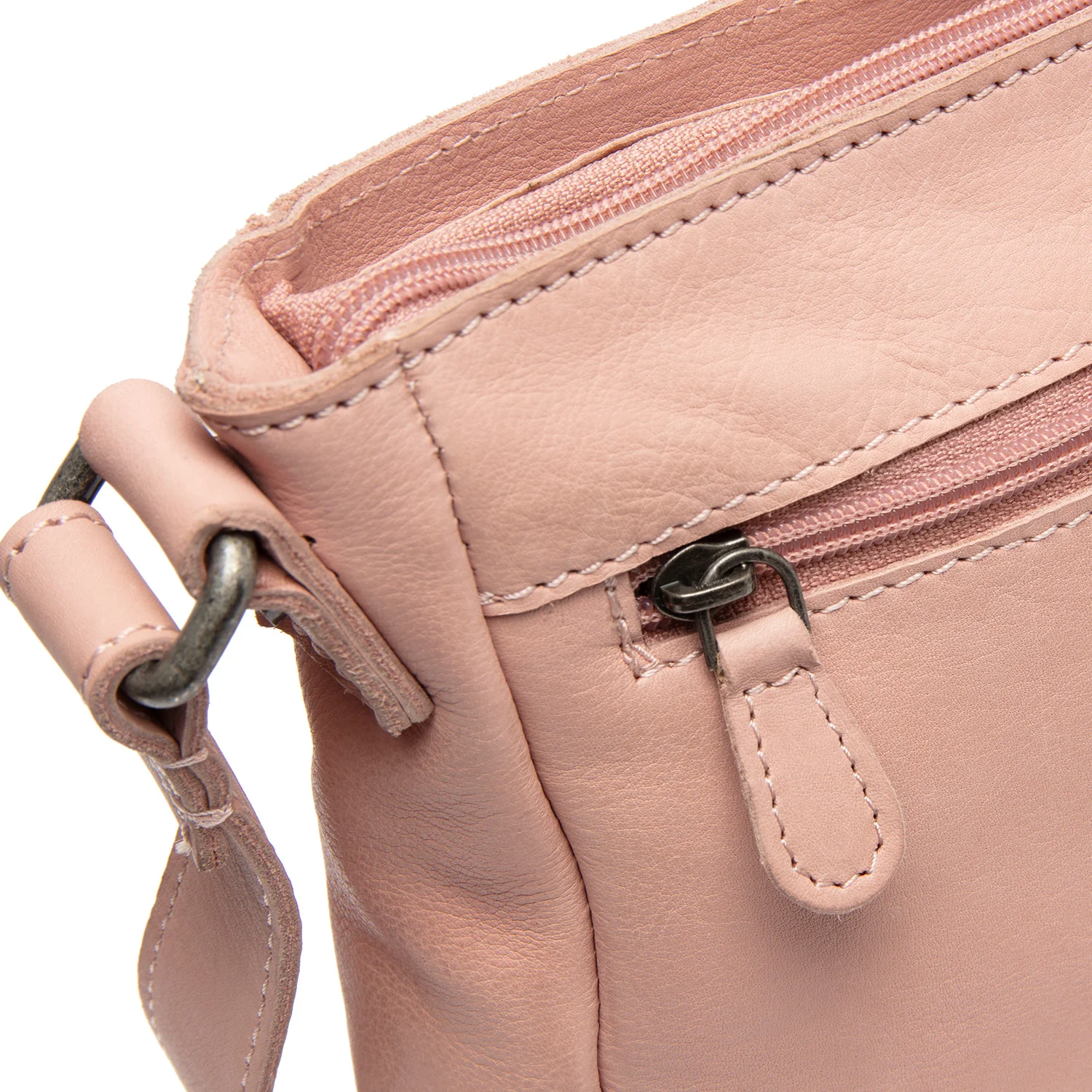 Leather Shoulder Bag Vintage Rose Aston - Image 5