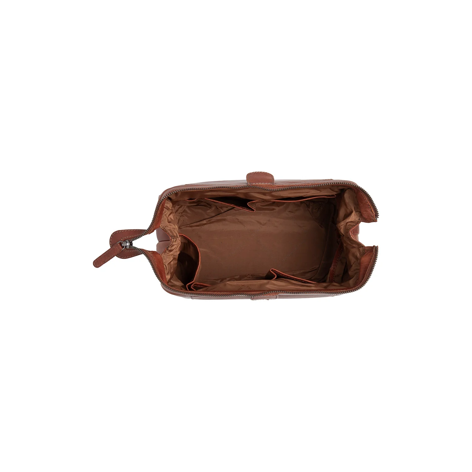 Leather Toiletry Bag Cognac Biassa - Image 5