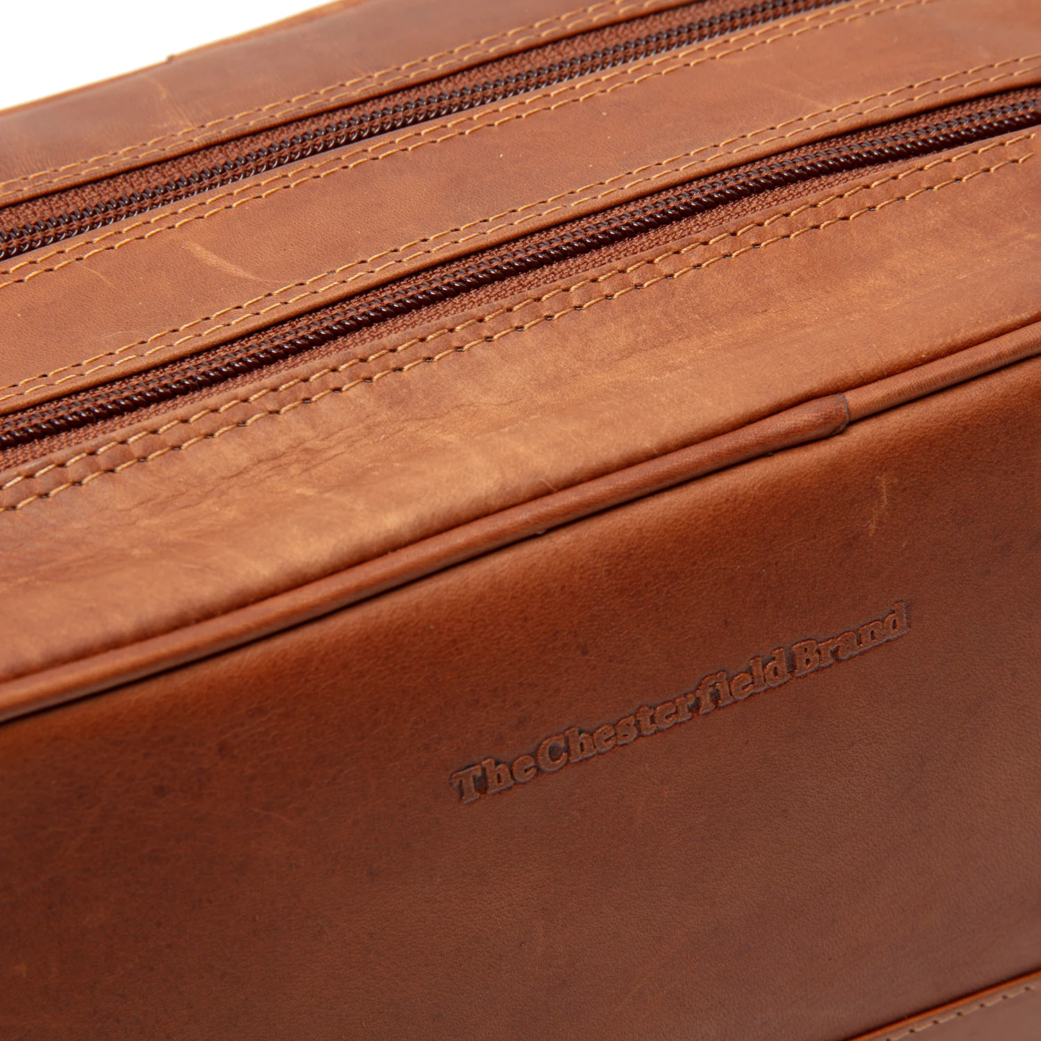 Leather Toiletry Bag Cognac Stacey - Image 3