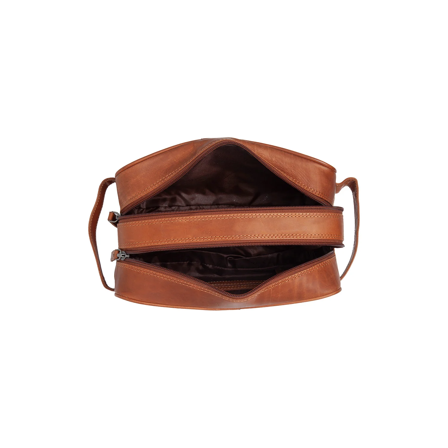 Leather Toiletry Bag Cognac Stacey - Image 6