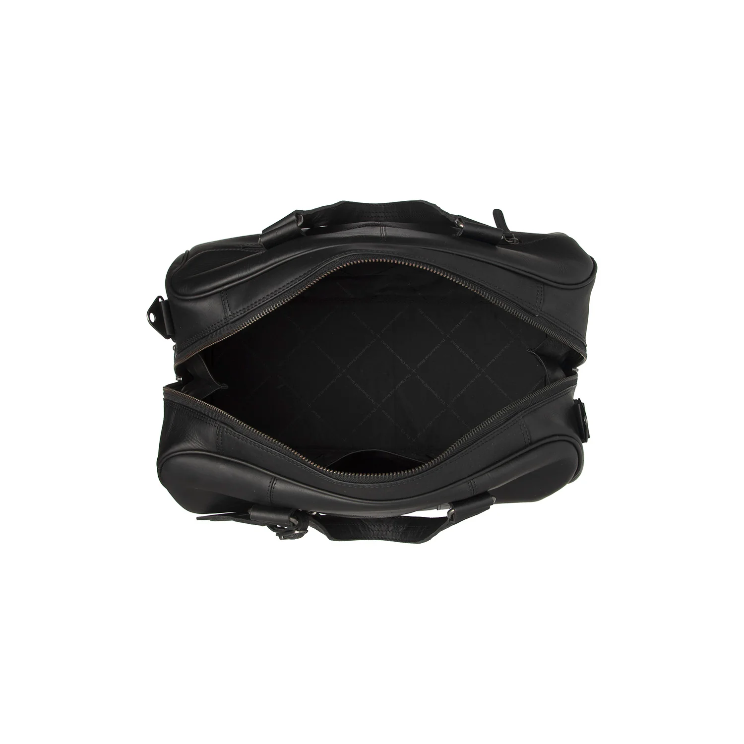 Leather Travel Bag Black Volenza - Image 5
