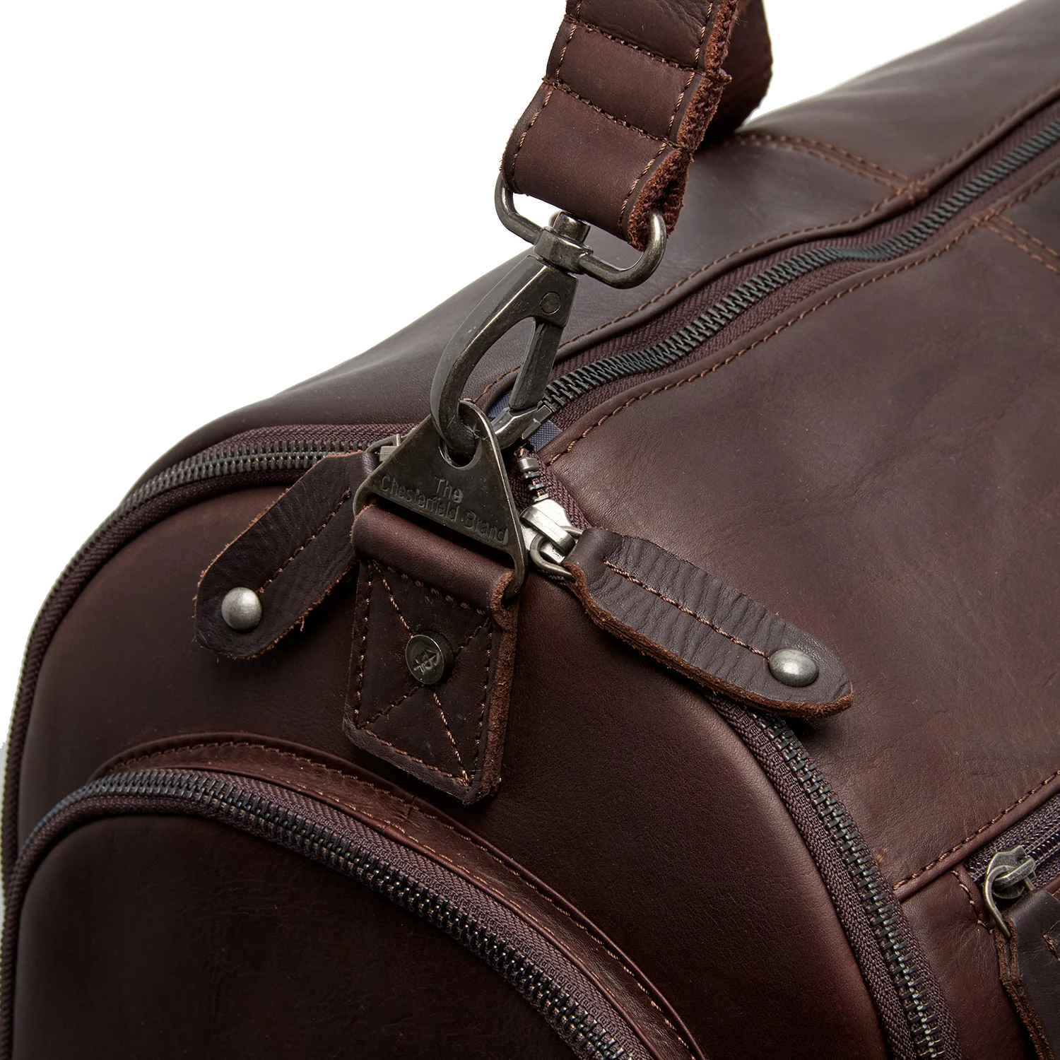 Leather Travel Bag Brown Finlay - Image 3