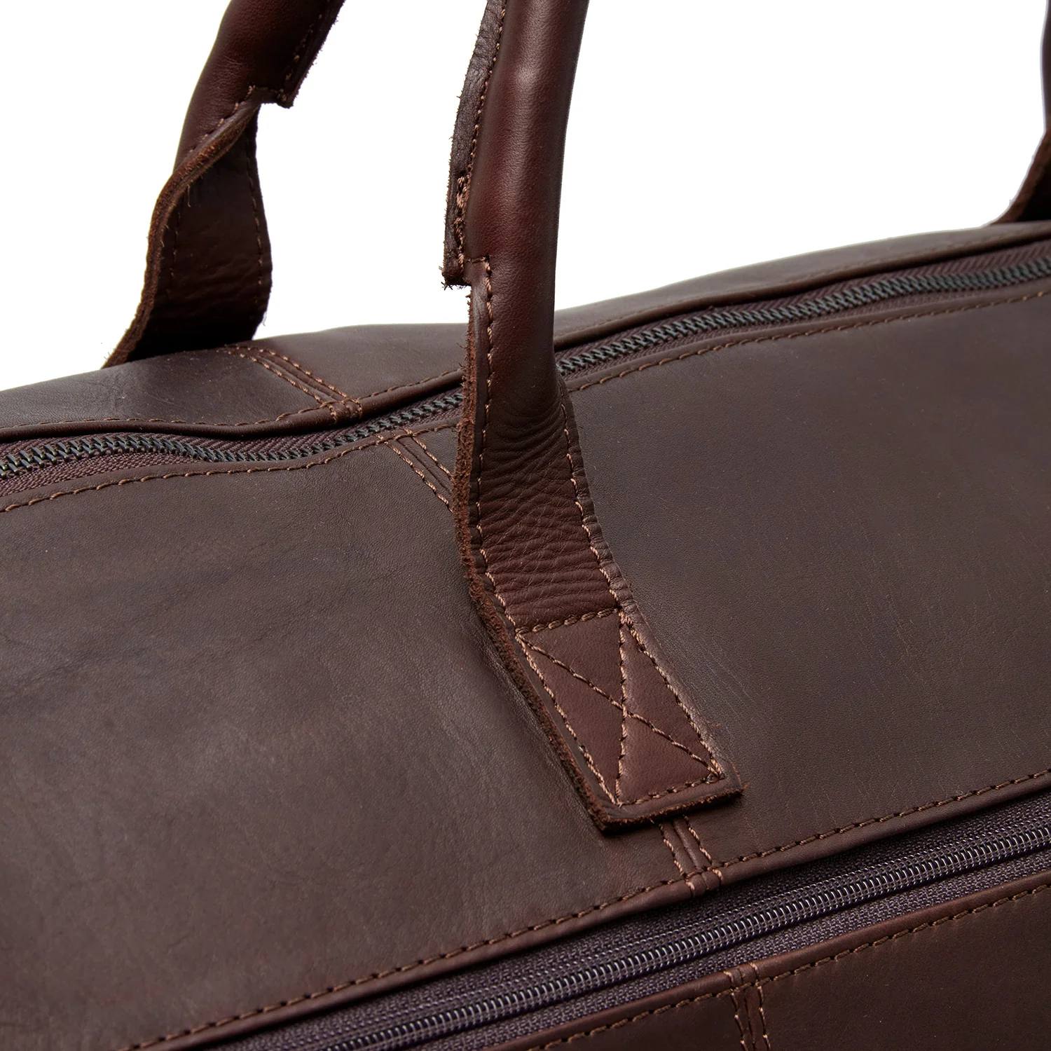 Leather Travel Bag Brown Finlay - Image 4