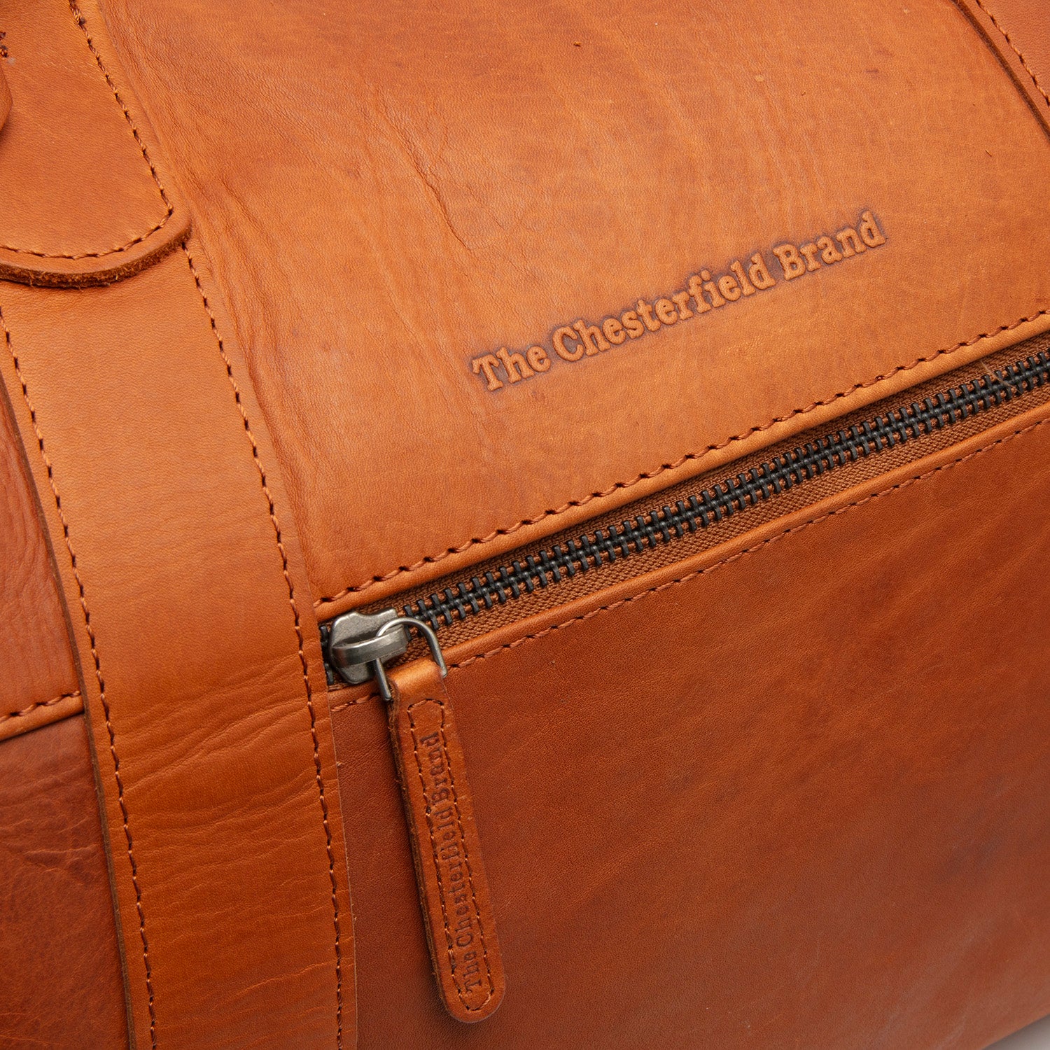 Leather Travel Bag Cognac Portsmouth 2 - Image 3