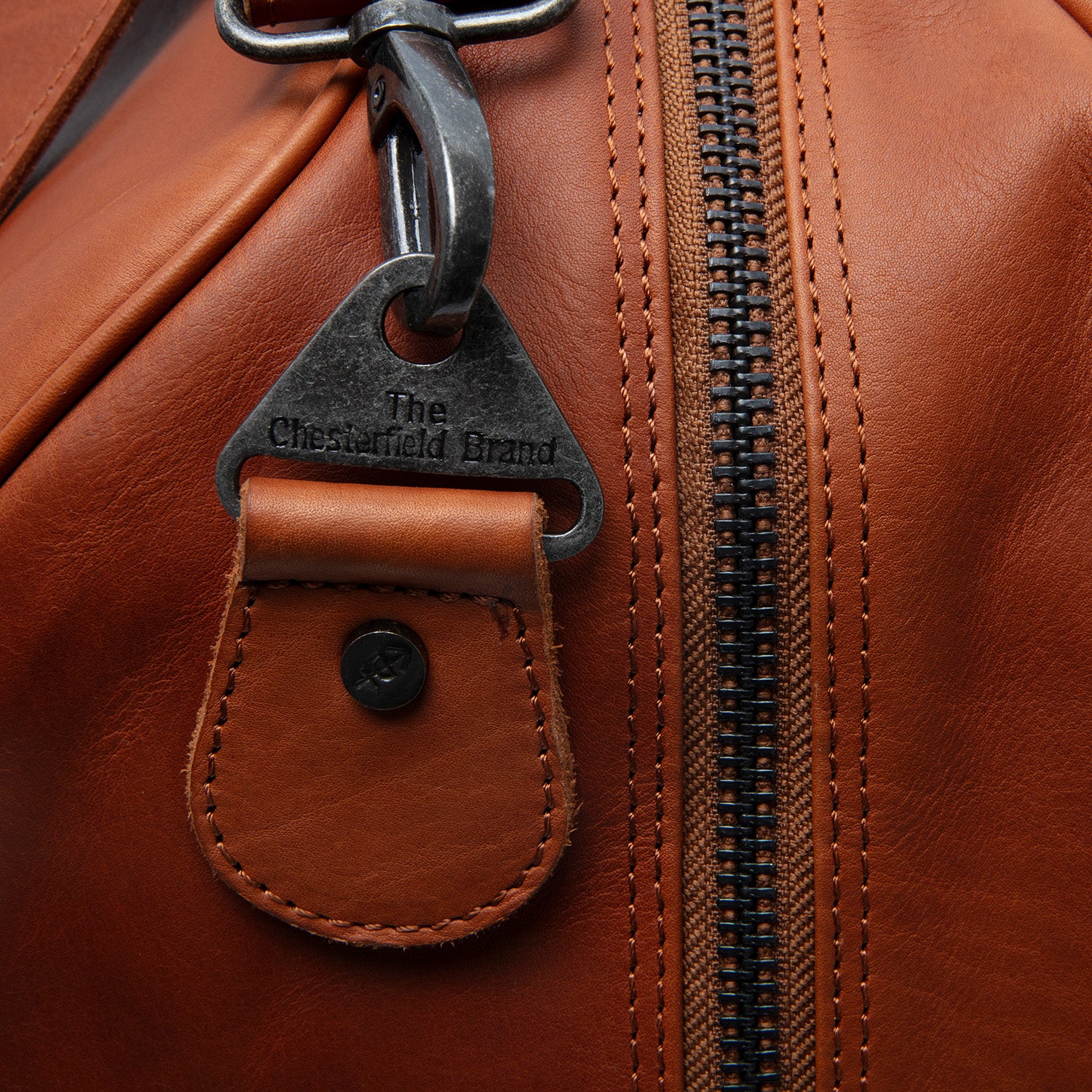 Leather Travel Bag Cognac Rivaro - Image 5