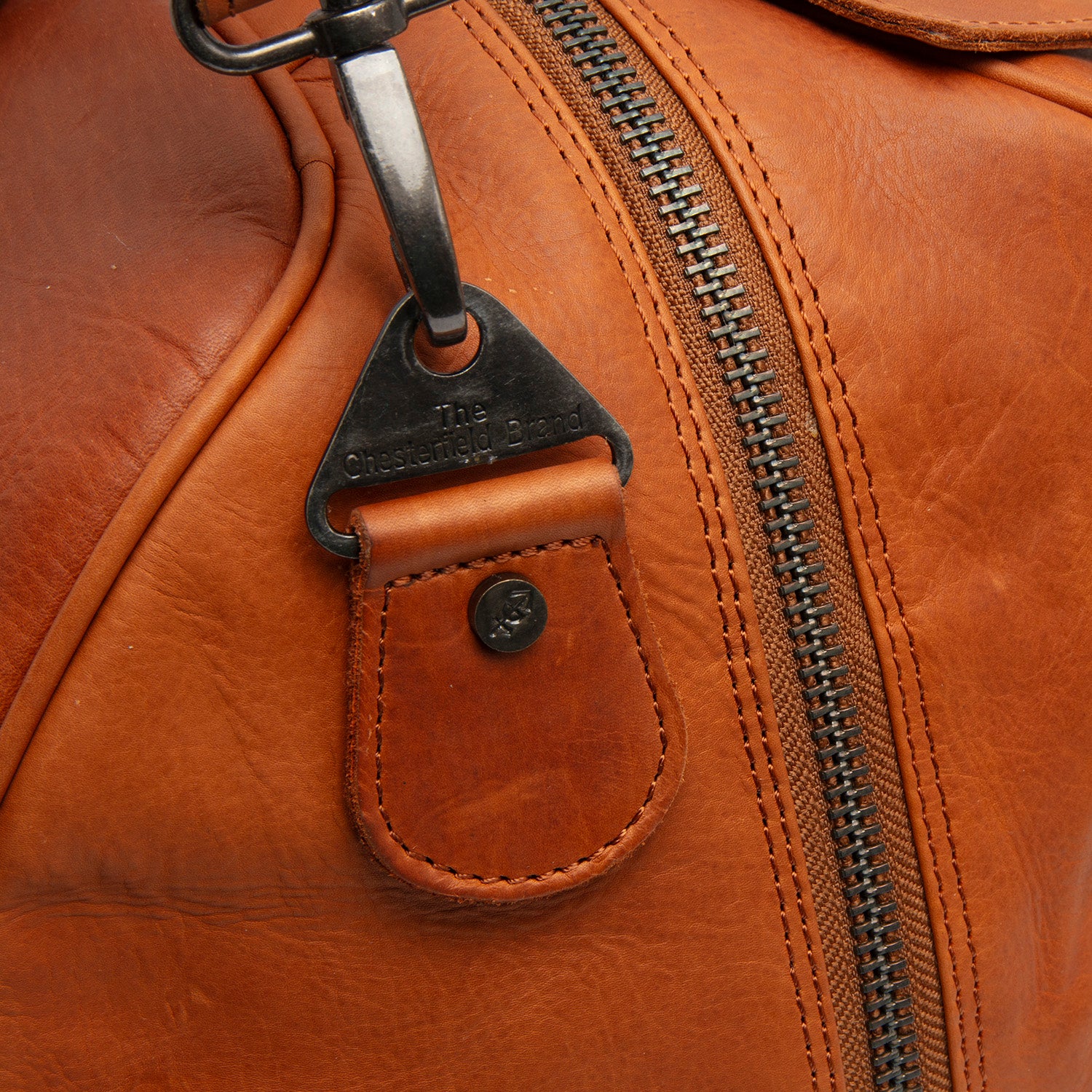 Leather Travel Bag Cognac Volenza - Image 3