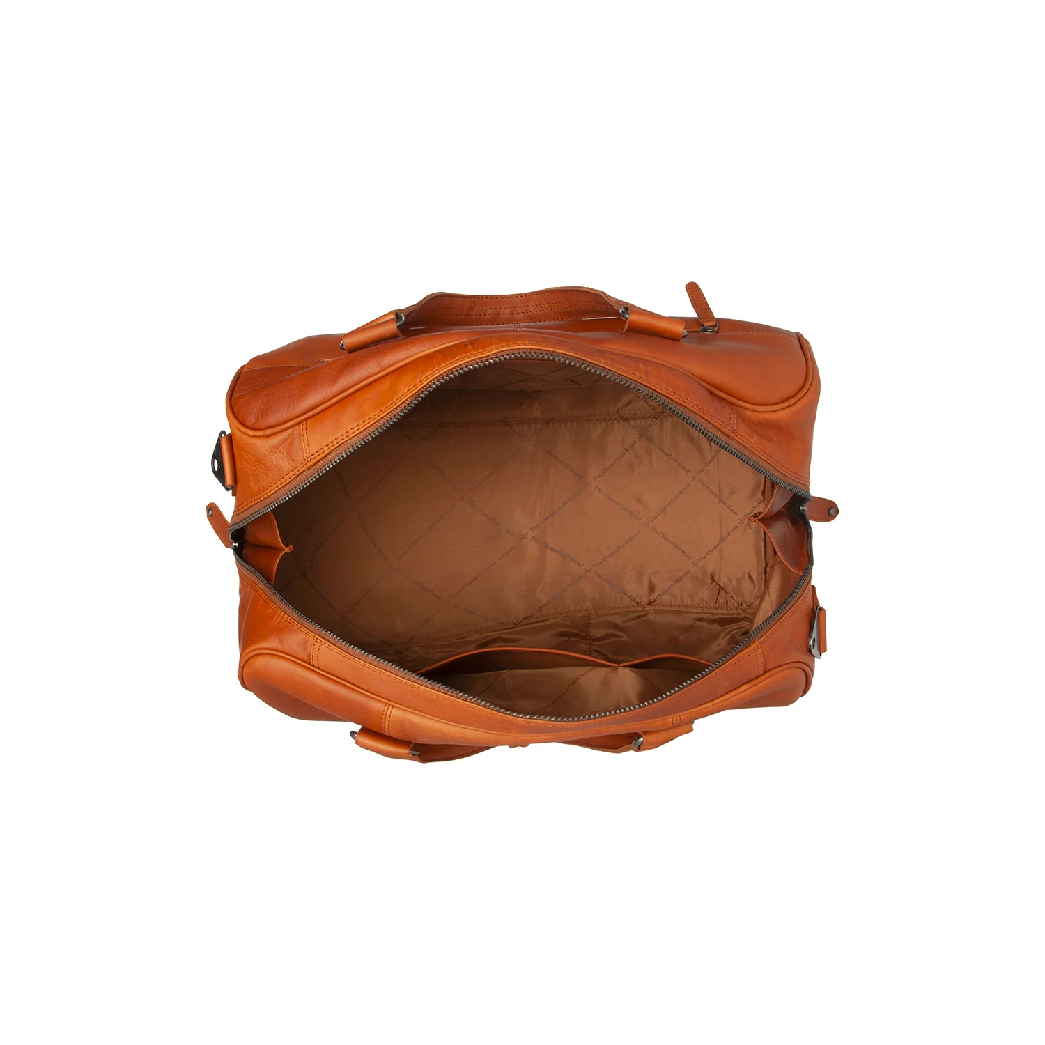 Leather Travel Bag Cognac Volenza - Image 5