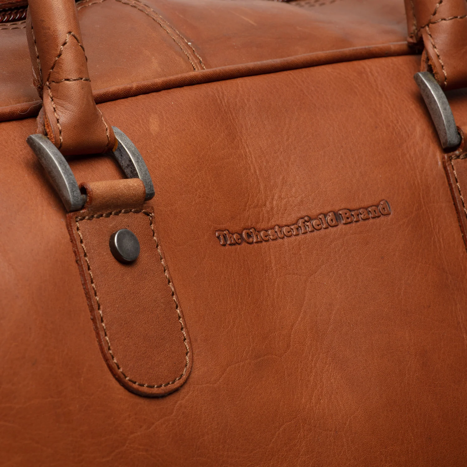 Leather Trolley Travelbag Cognac Jayven - Image 5