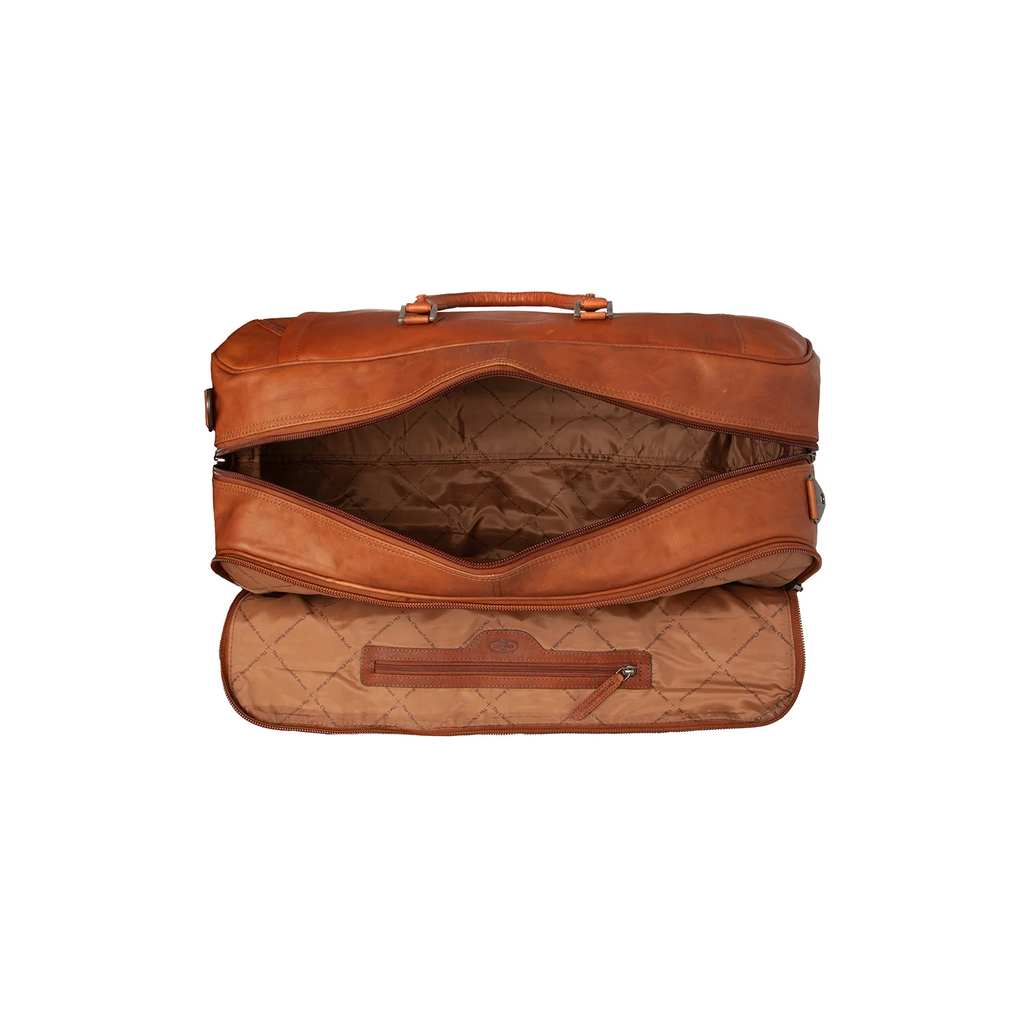 Leather Trolley Travelbag Cognac Jayven - Image 6