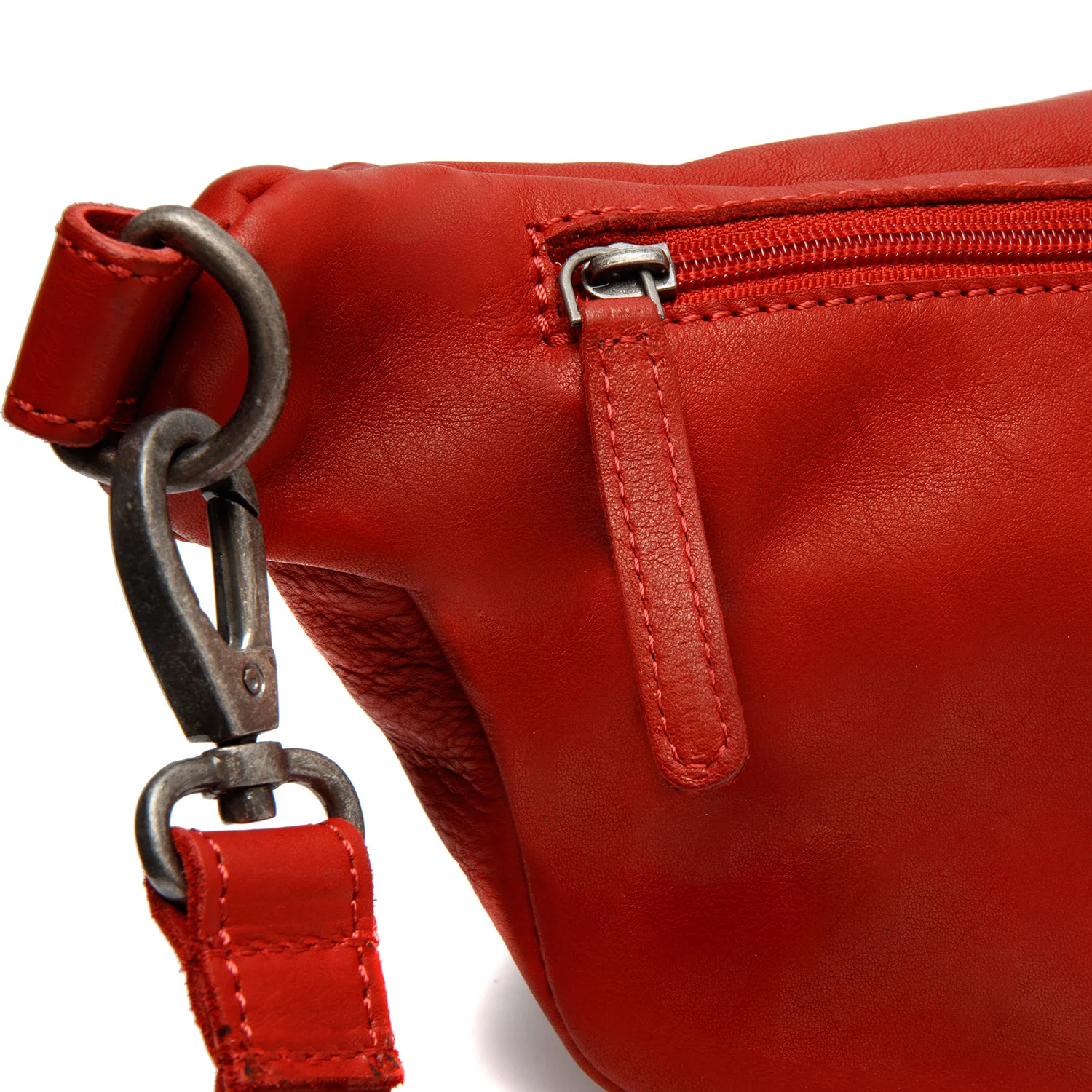 Leather Waist Pack Red Kruger - Image 5