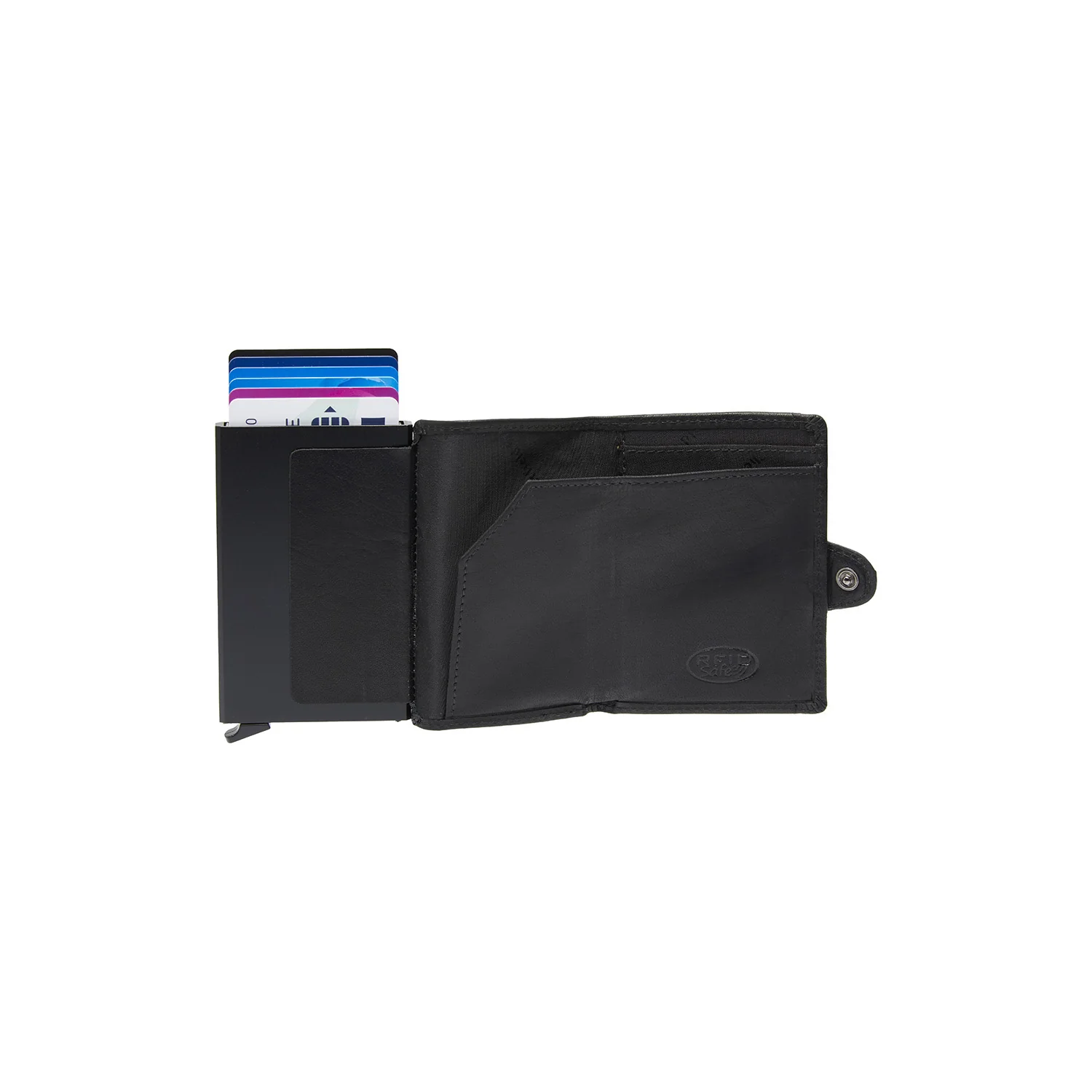 Leather Card Holder Black Albury - Image 3