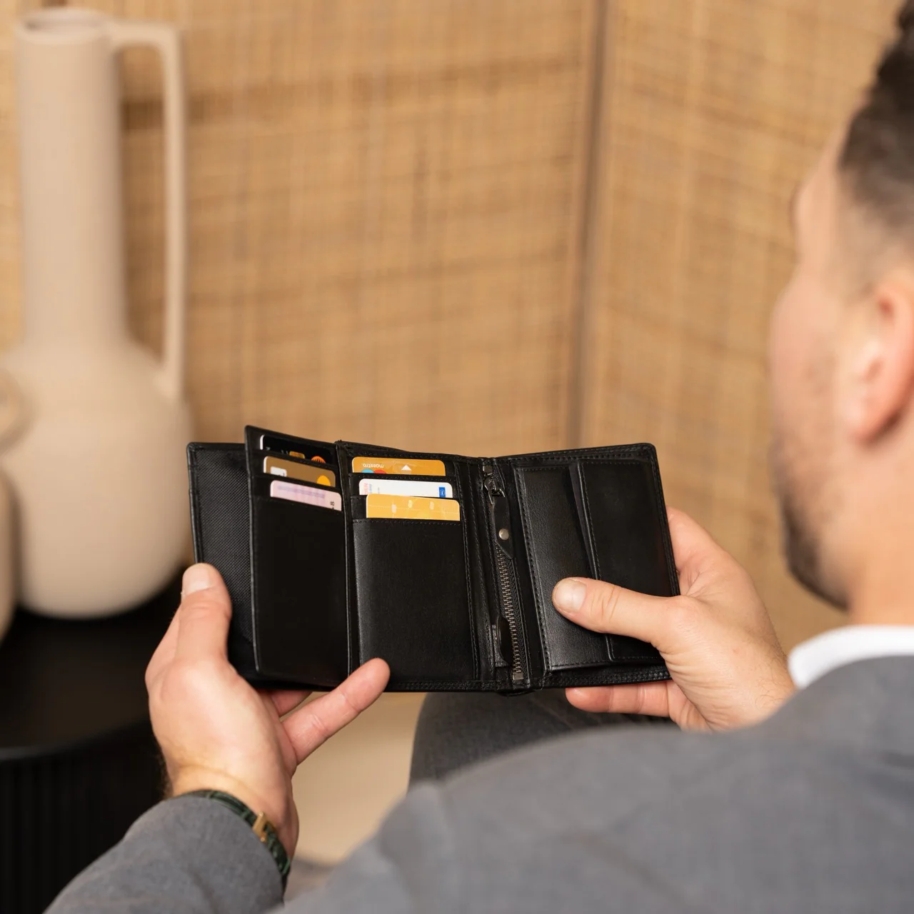 Leather Wallet Black Leroy - Image 3