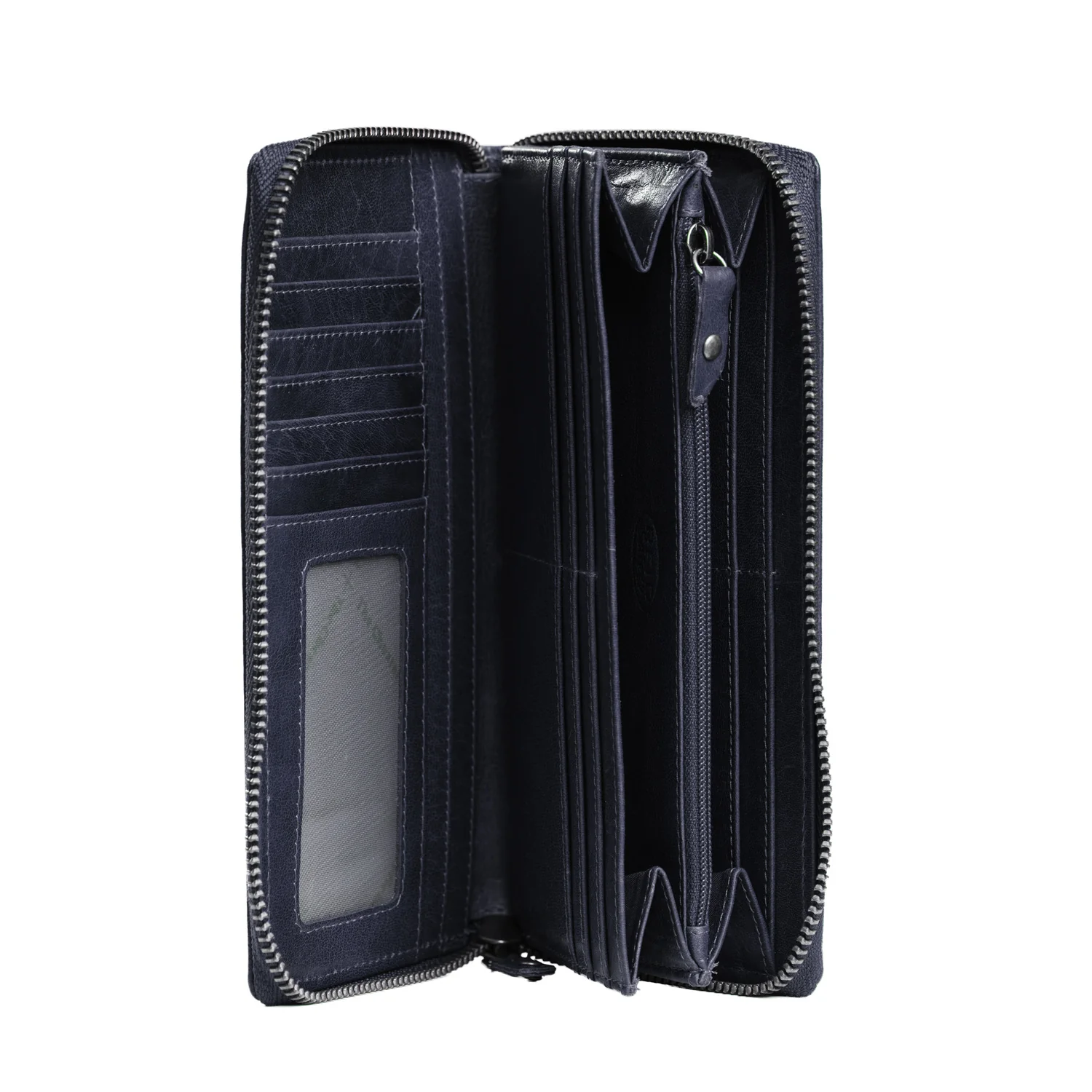 Leather Wallet Navy Havana - Image 2