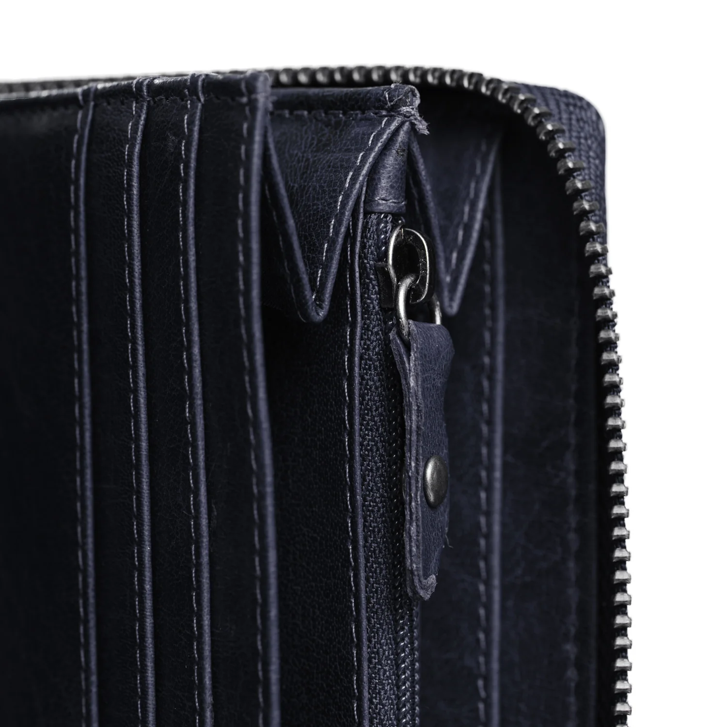 Leather Wallet Navy Havana - Image 4