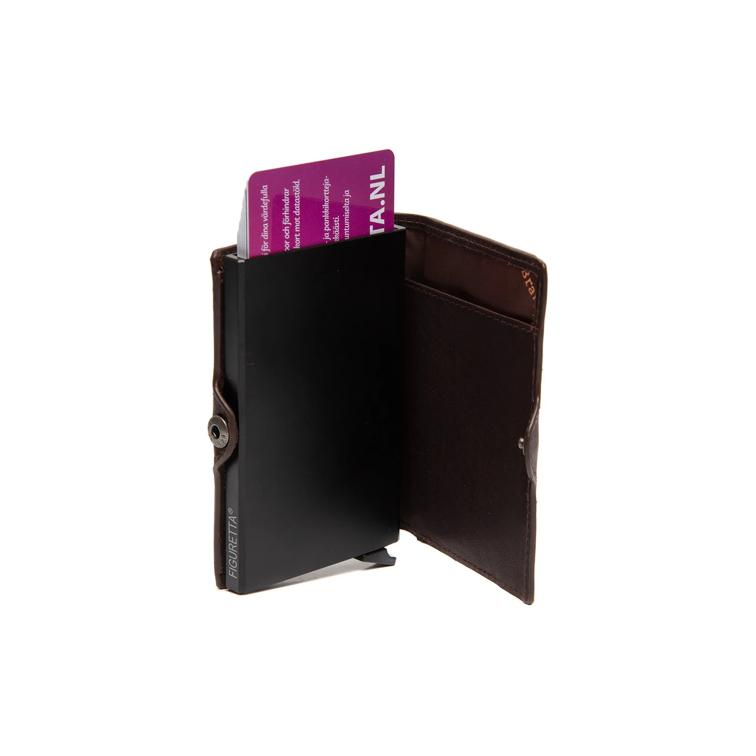 Leather Card Holder Brown Francis - Image 3