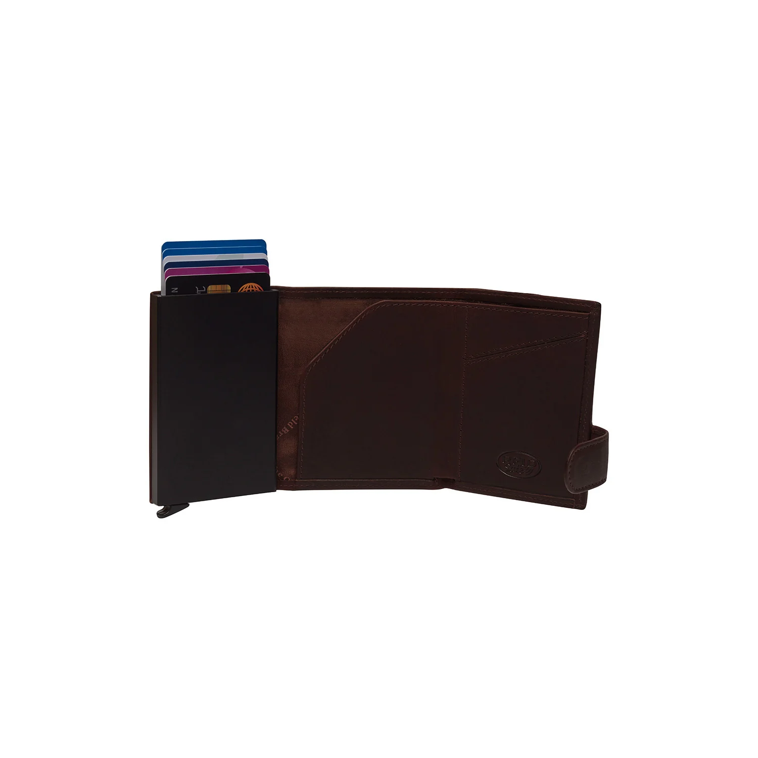 Leather Card Holder Brown Frankfurt - Image 5