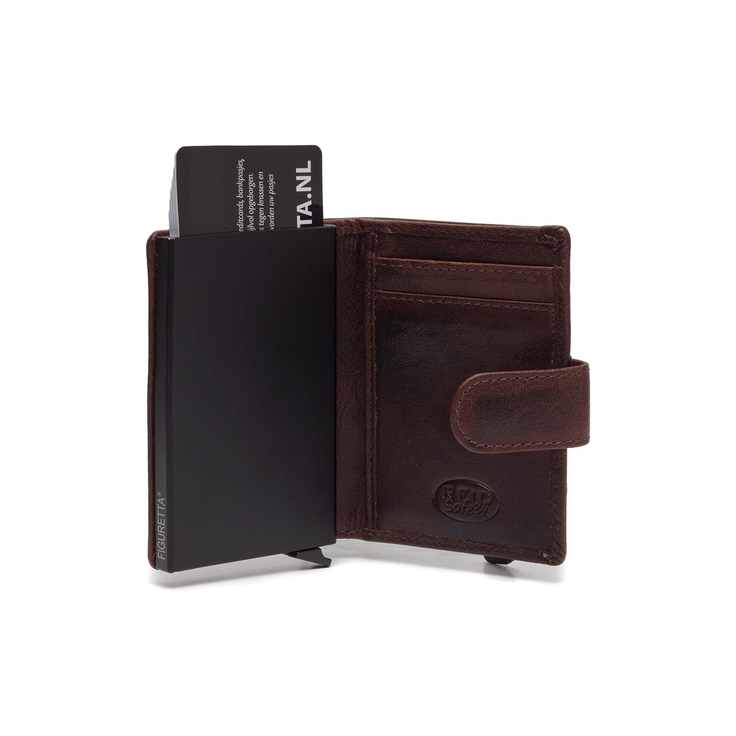 Leather Card Holder Brown Prague - Image 5