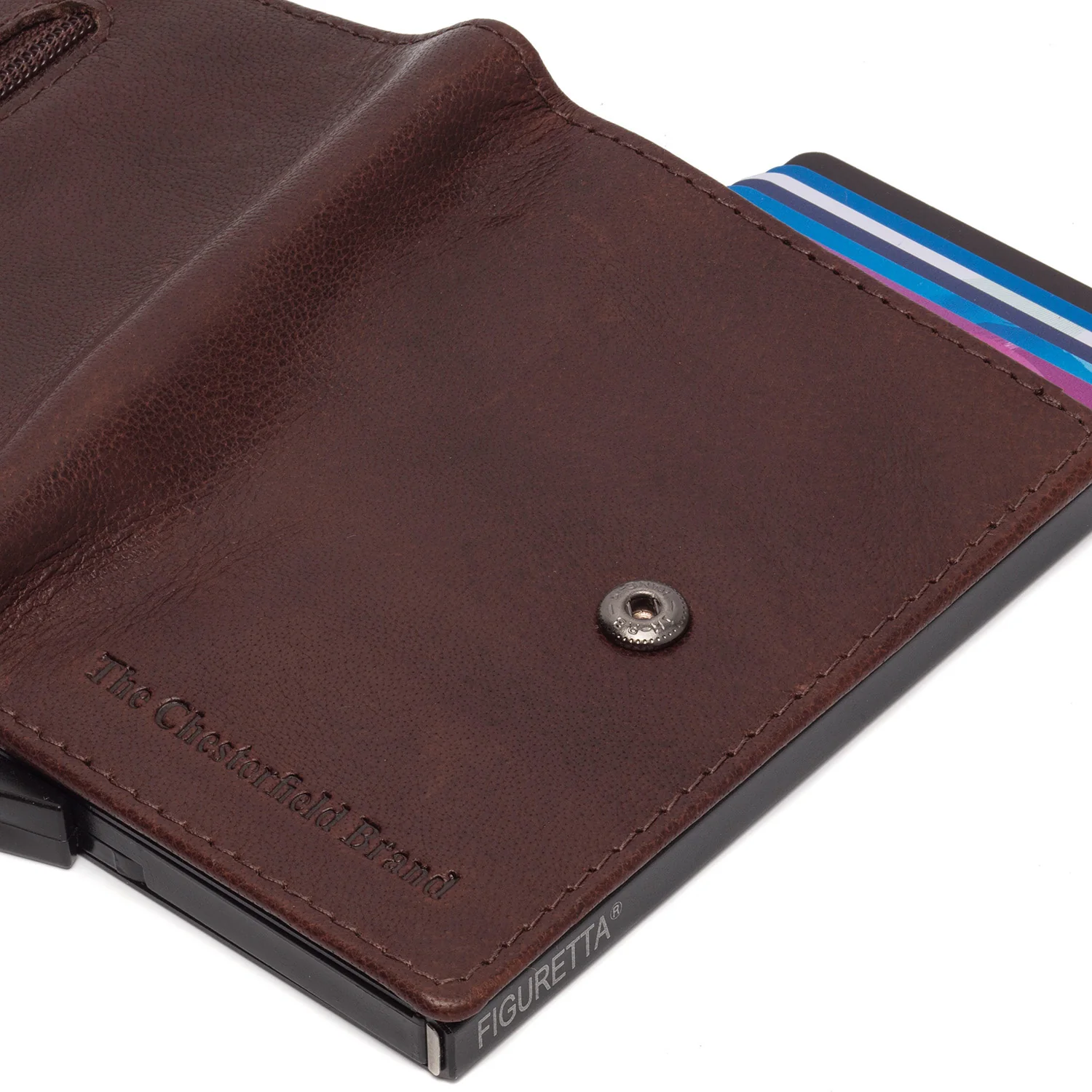 Leather Card Holder Brown Prague - Image 7