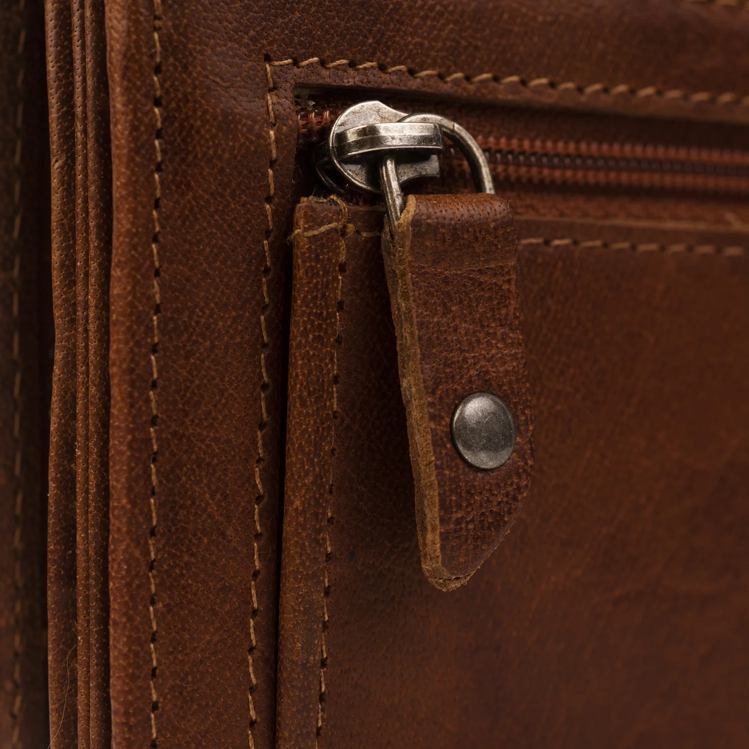 Leather Wallet Cognac Hampton - Image 5