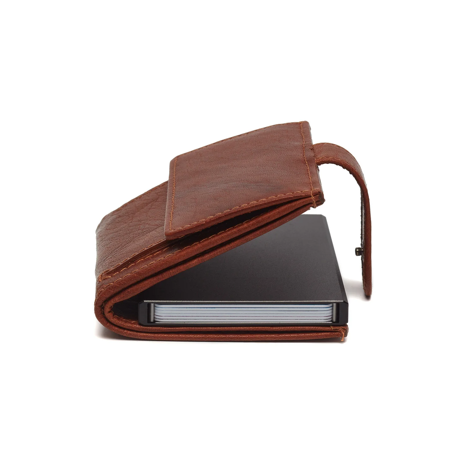 Leather Card Holder Cognac Hannover - Image 5
