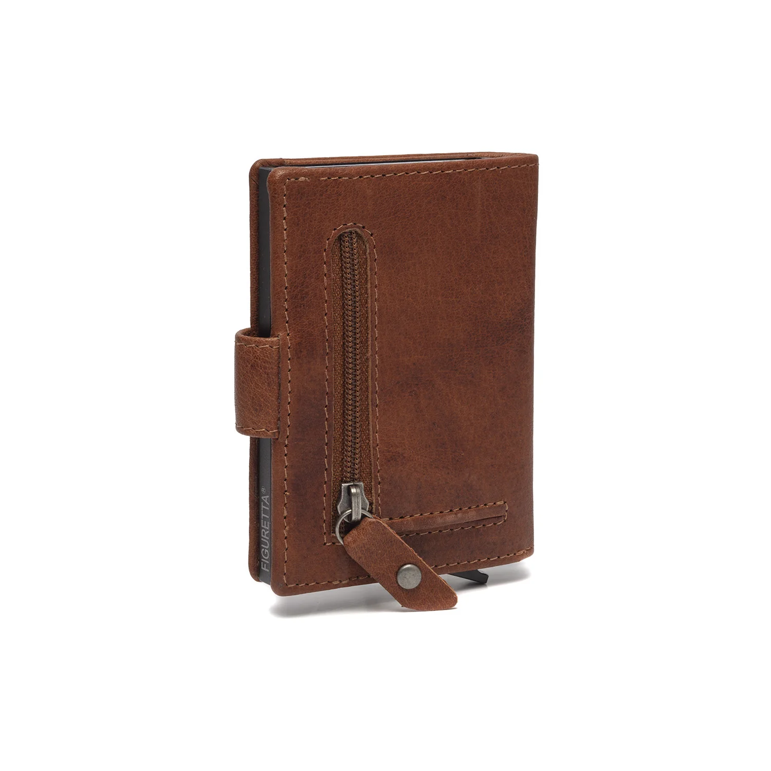 Leather Card Holder Cognac Prague - Image 3