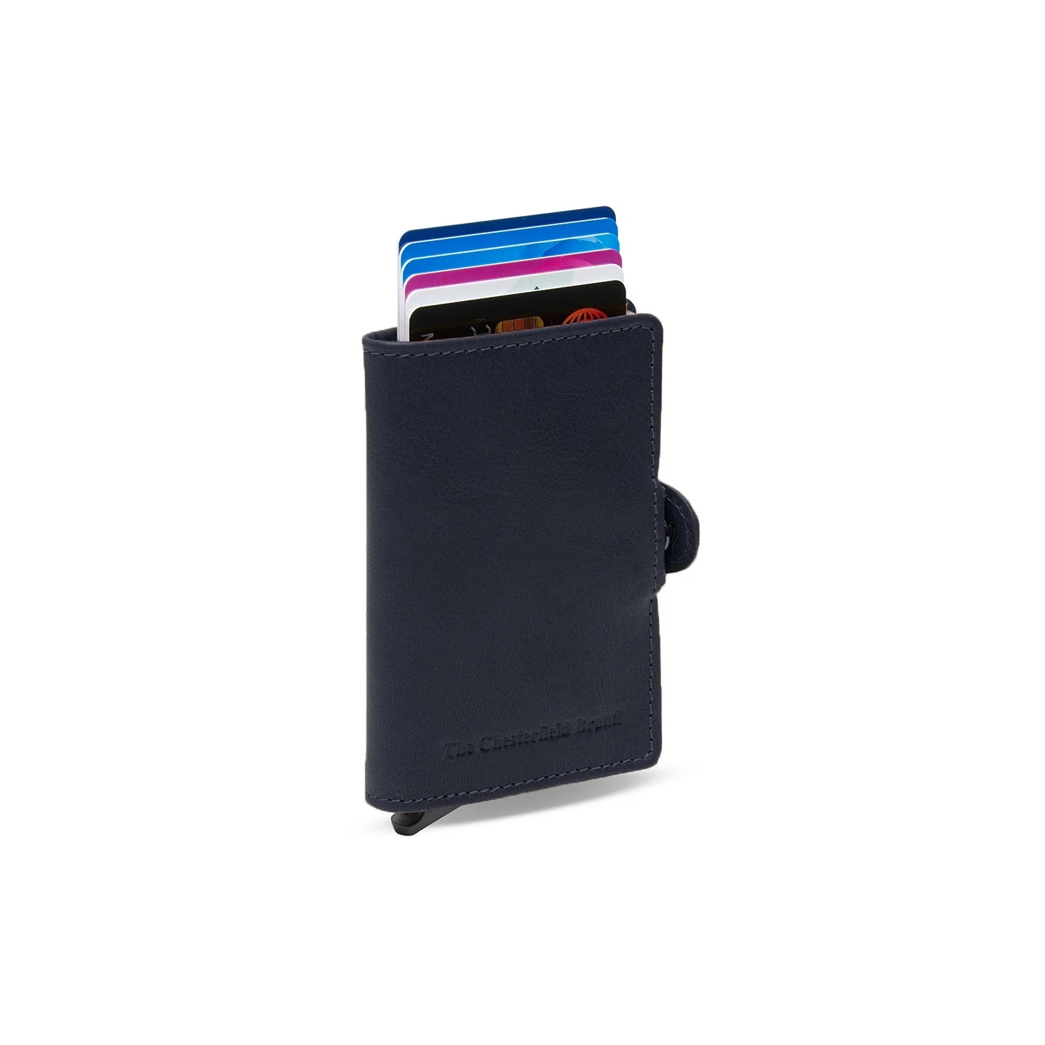 Leather Card Holder Navy Albury