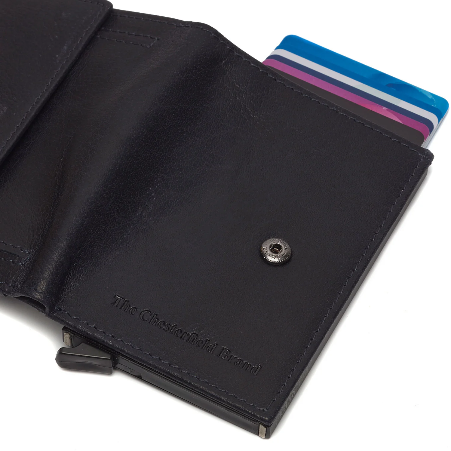 Leather Card Holder Navy Hannover - Image 5