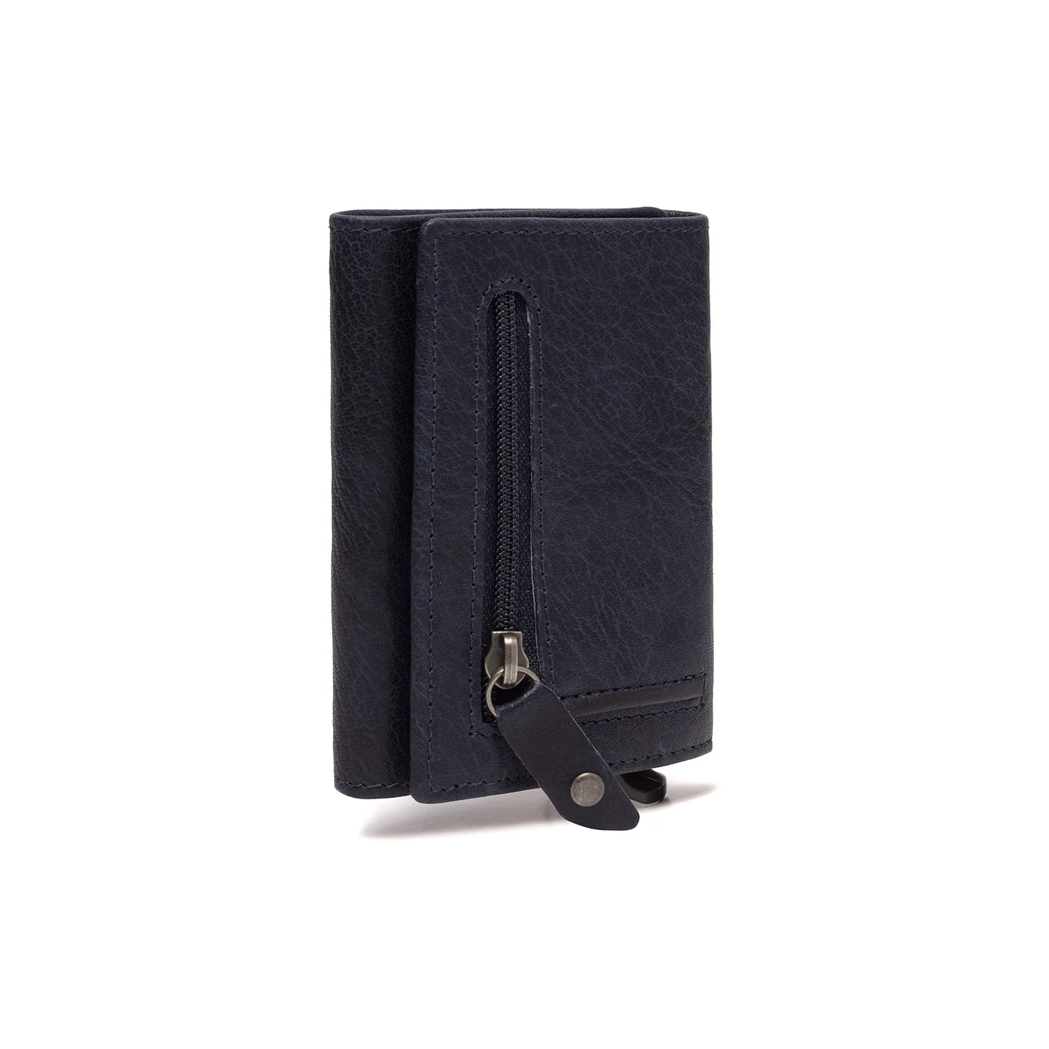 Leather Card Holder Navy Paris - Image 4