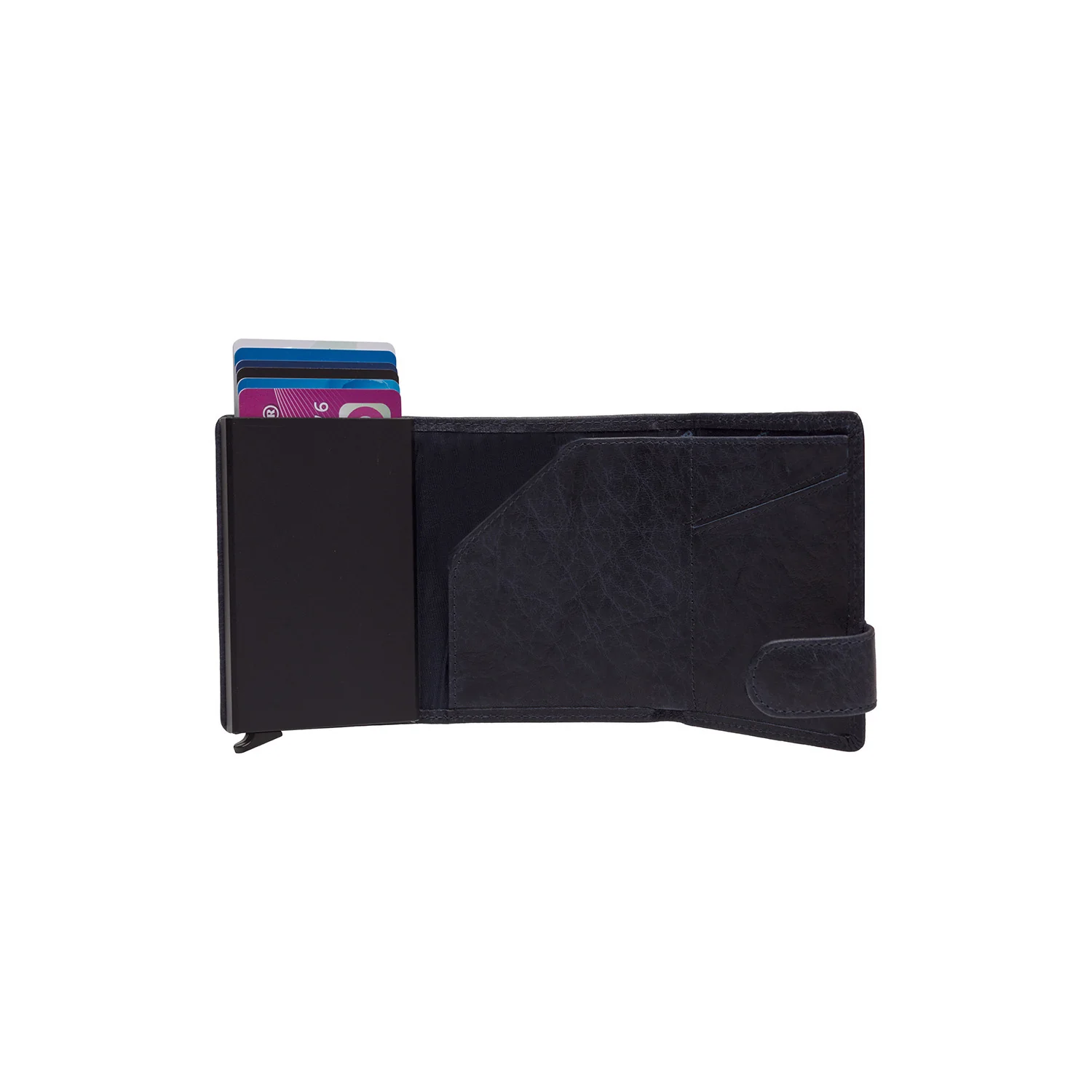 Leather Card Holder Navy Portland - Image 5
