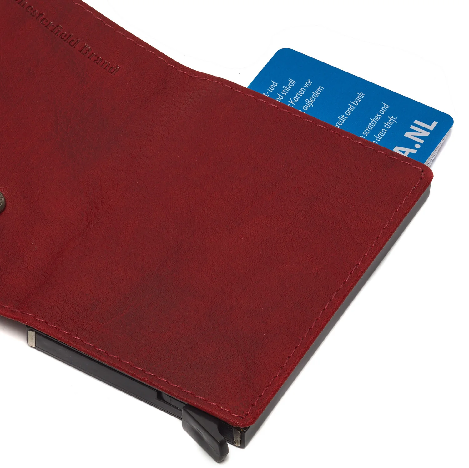 Leather Card Holder Red Portland - Image 7
