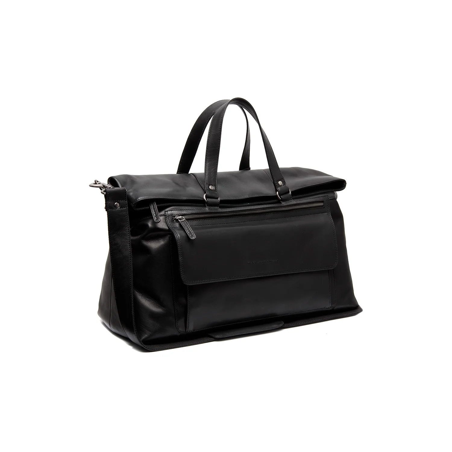 Leather Travel Bag Black Lazio