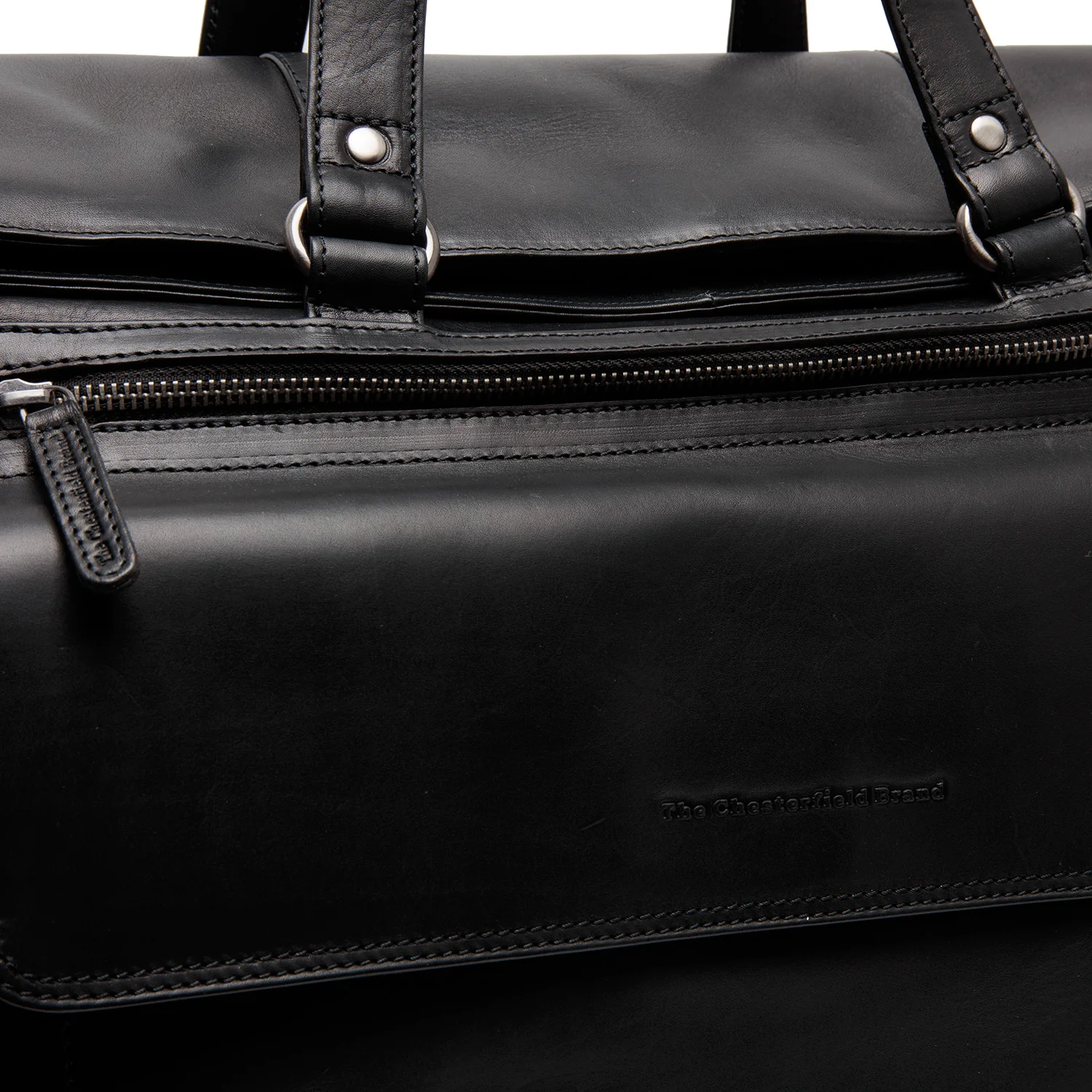 Leather Travel Bag Black Lazio - Image 5