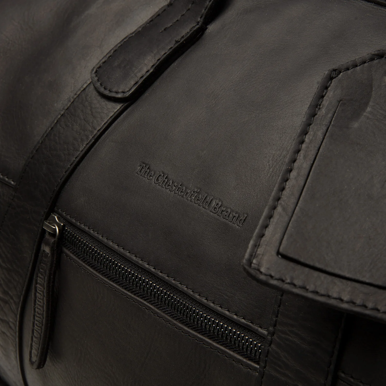 Leather Travel Bag Black Portsmouth - Image 6