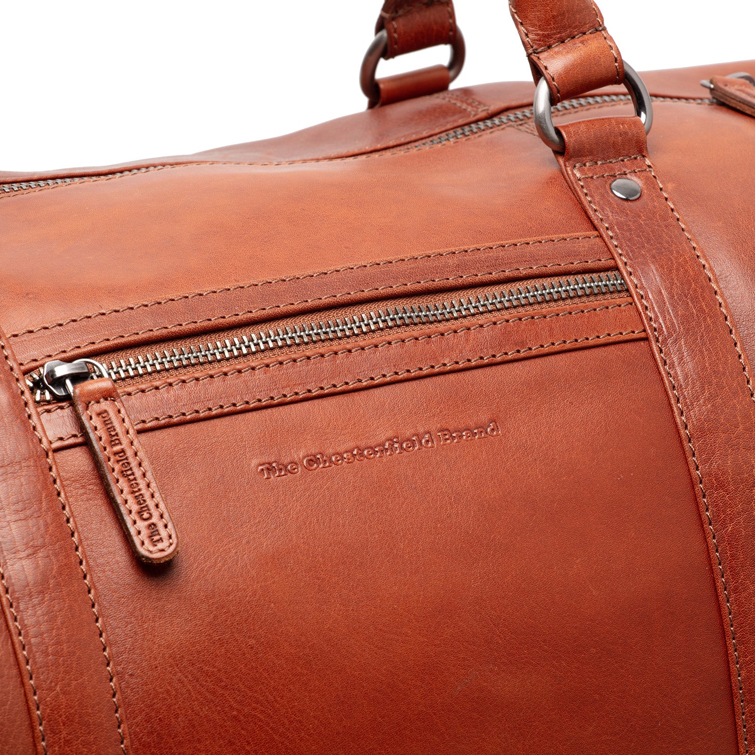 Leather Travel Bag Cognac Cavoli - Image 5