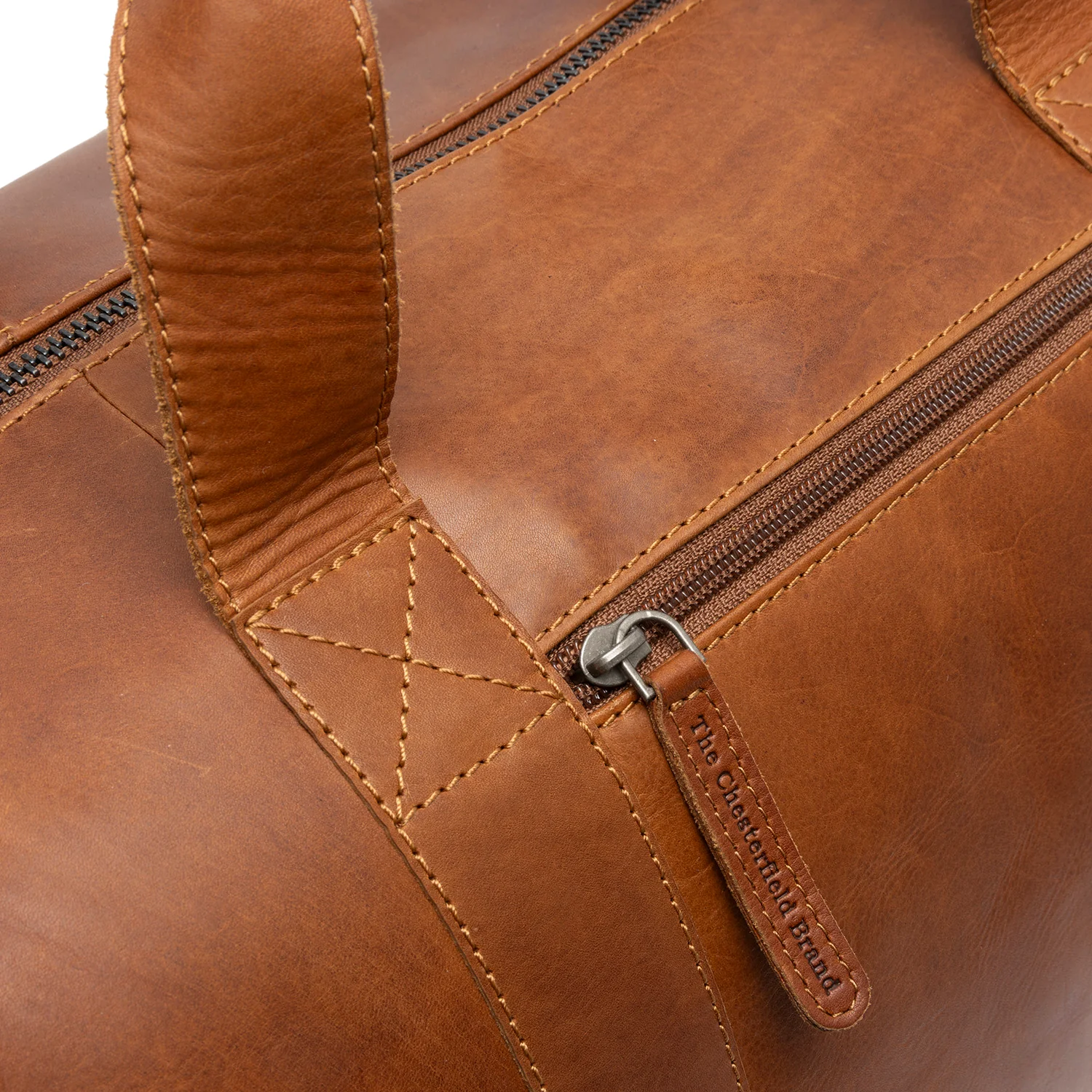 Leather Travel Bag Cognac Conor - Image 6