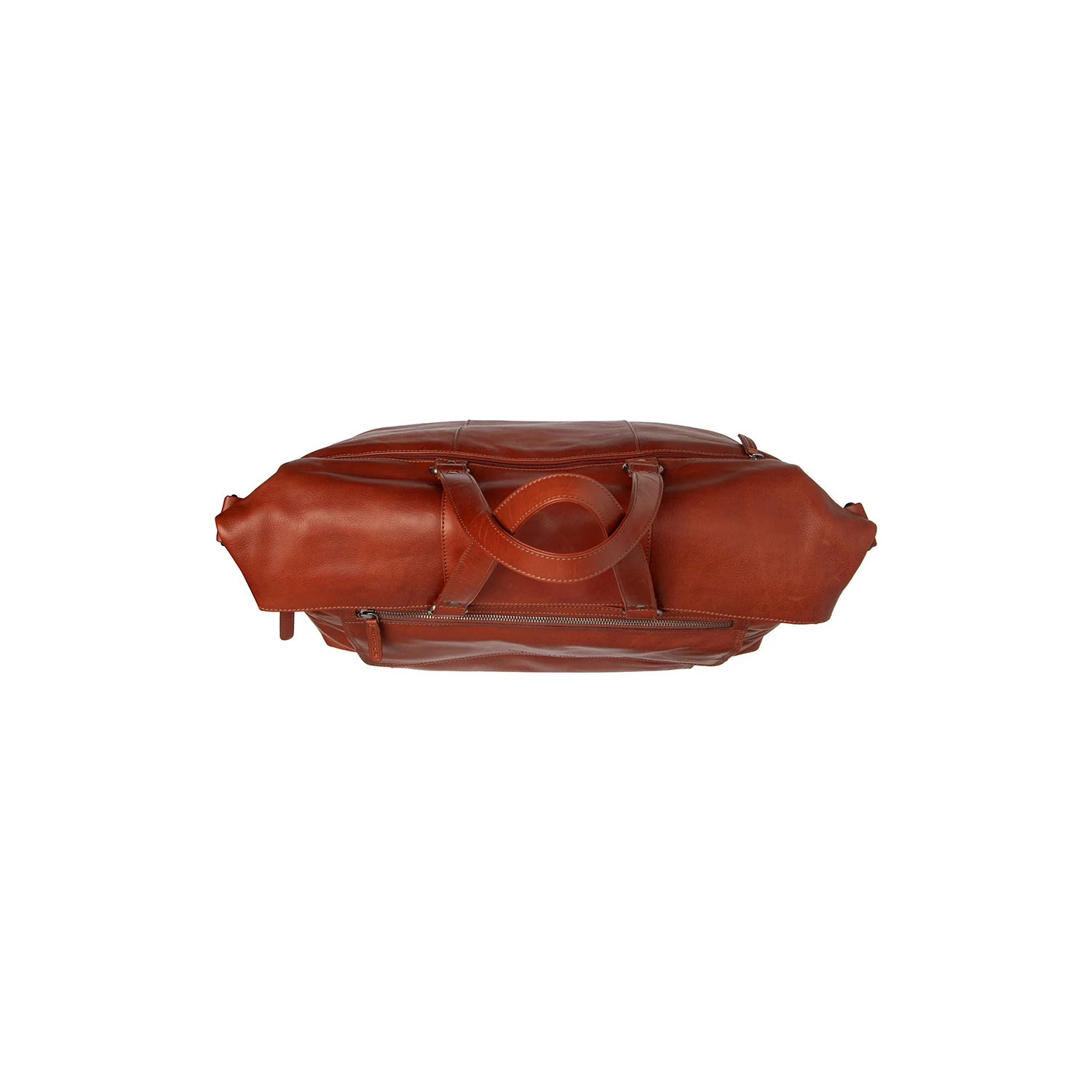 Leather Travel Bag Cognac Lazio - Image 4